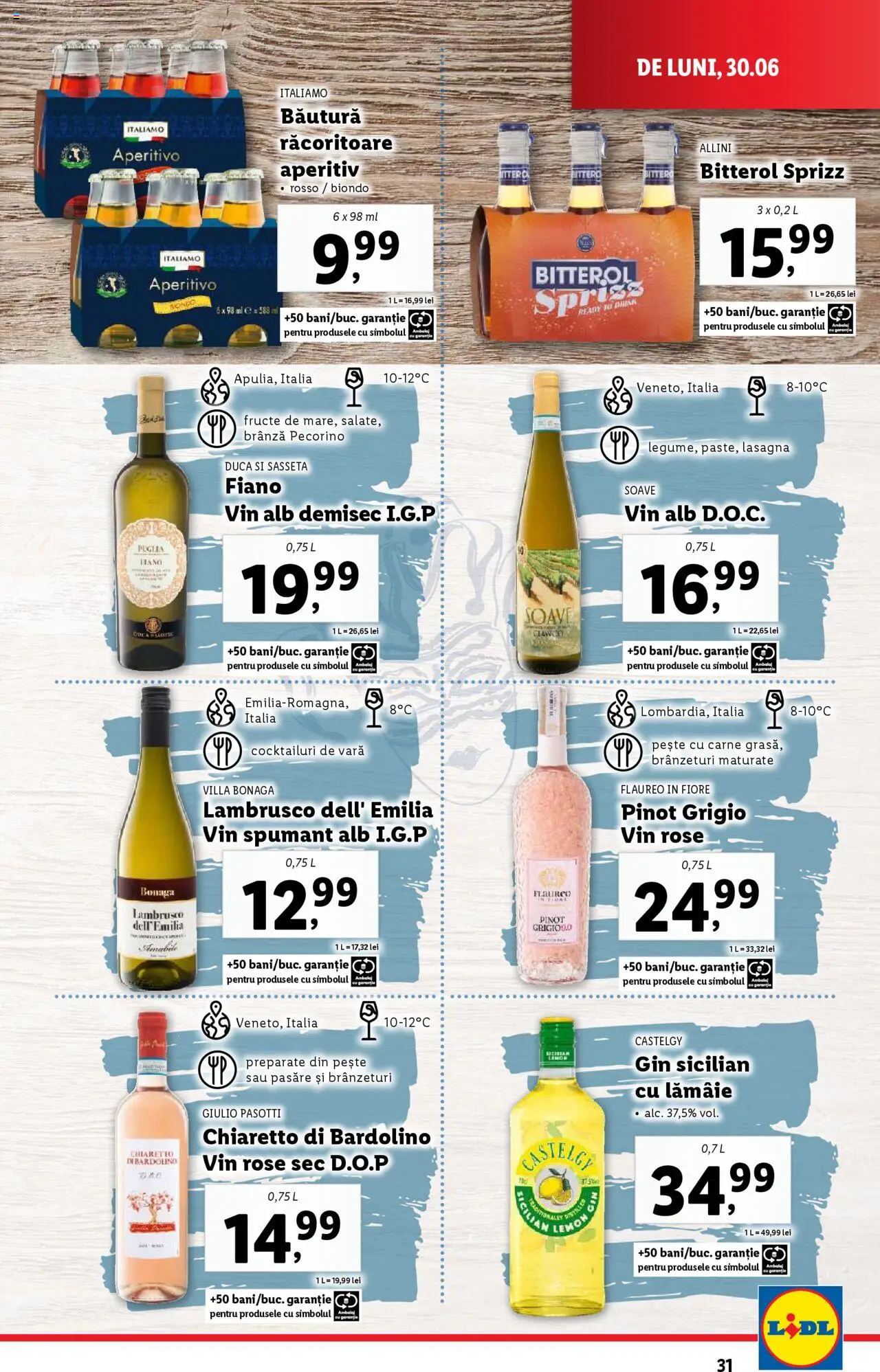 Catalog Lidl – valabil de la 30.06.2025 | Pagină: 31 | Produse: Lasagna, Vin, Gin, Fructe