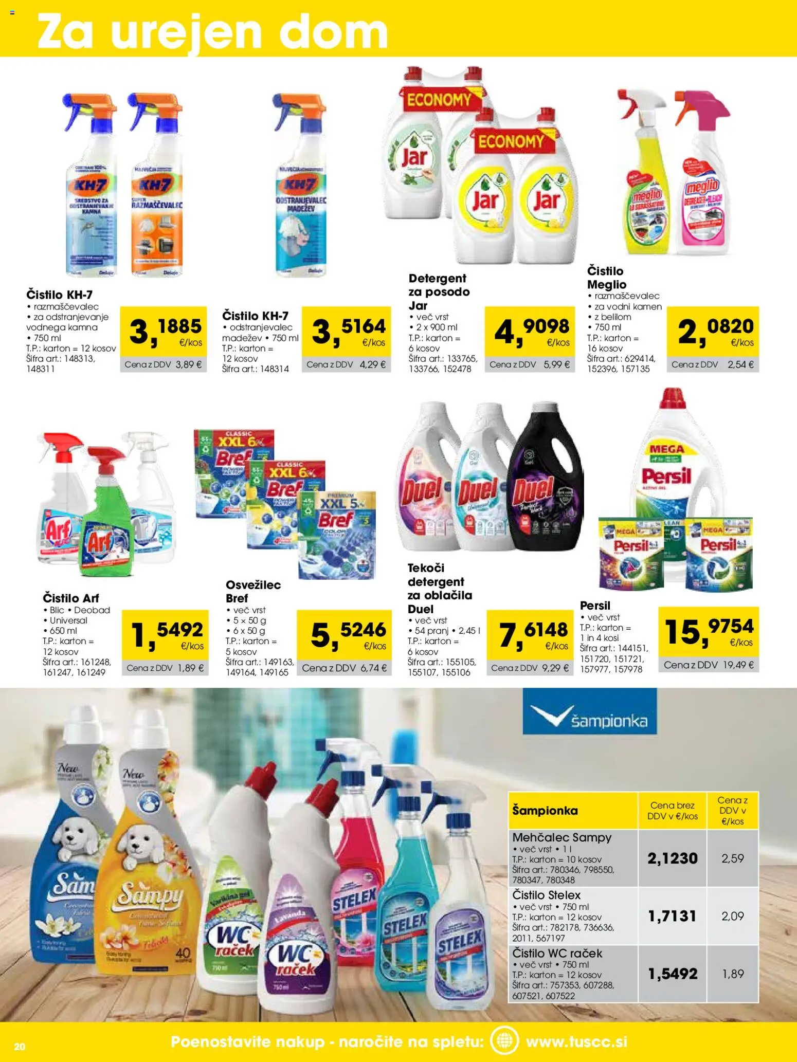 Novi Tuš katalog ponudbe – veljaven od 01.04.2026 | Stran: 20 | Izdelki: Mehčalec, Detergent, Oblacila