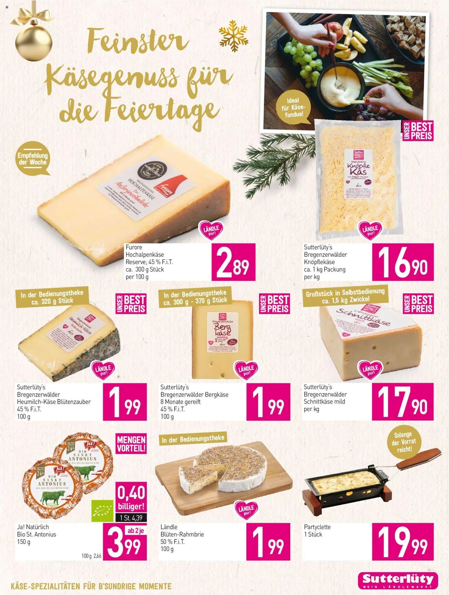 Sutterlüty Flugblatt gültig ab 11.12.2025 | Seite: 11 | Produkte: Käse