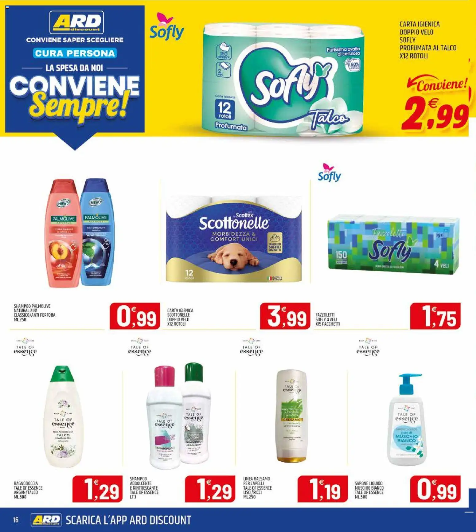 Volantino ARD Discount del 12.01.2026 | Pagina: 16 | Prodotti: Balsamo, Sapone, Fazzoletti, Talco