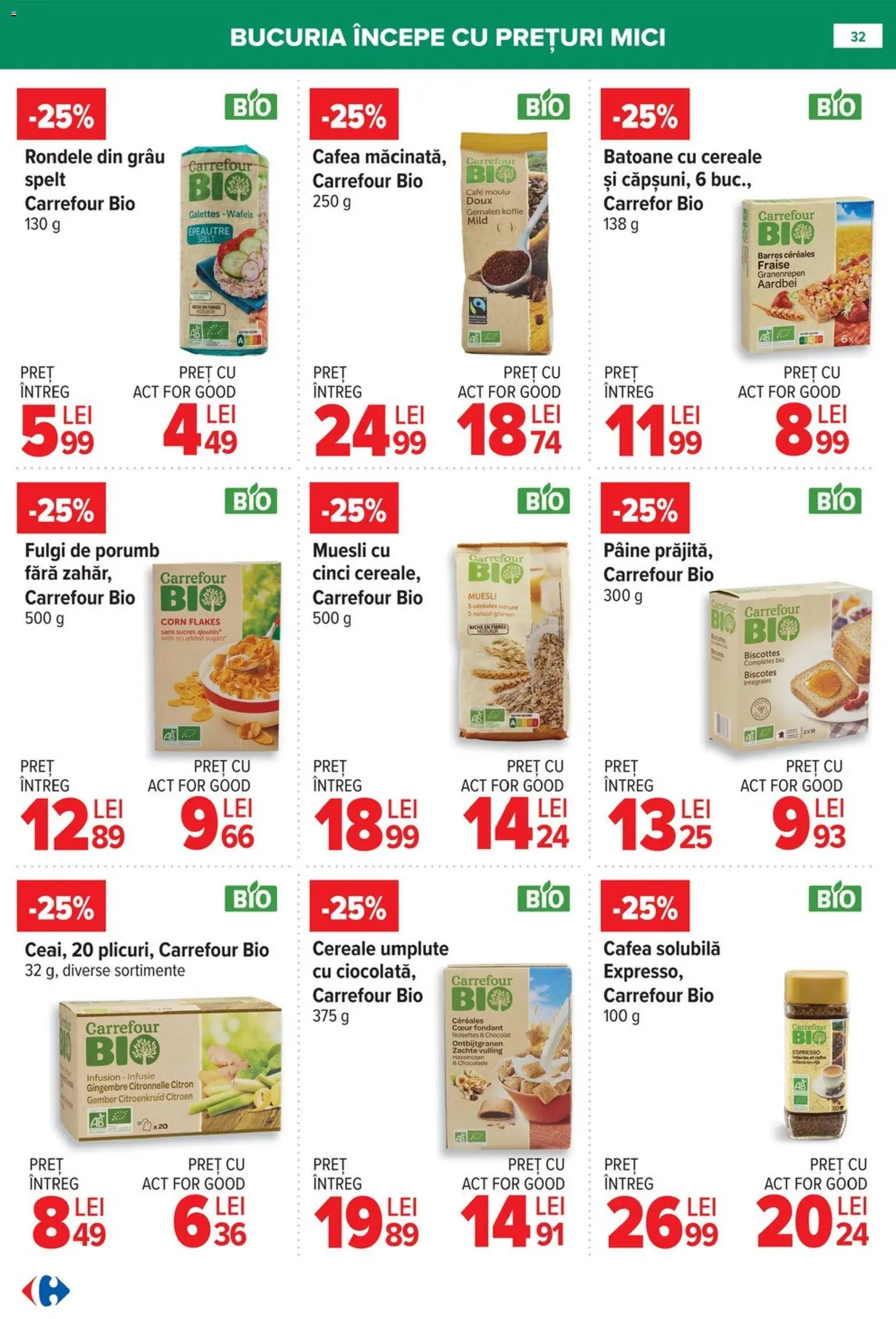 Noul catalog Carrefour – valabil de la 08.01.2026 | Pagină: 32 | Produse: Şerit ödül, Pâine, Cafea, Cereale