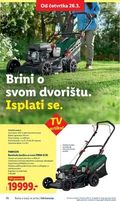 Lidl katalog Bašta o kojoj se priča - pregled Lidl kataloga - važi od 26.02.2026 | Strana: 72 | Proizvode: Parkside, Kosilica
