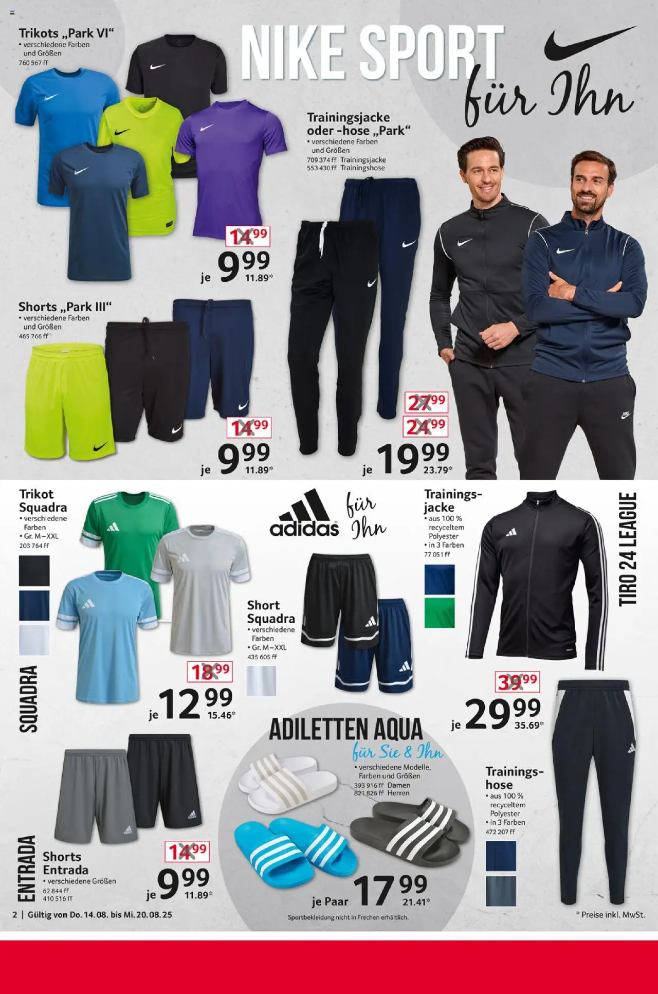 Selgros  Non Food - gültig ab dem 14.08.2025 | Seite: 2 | Produkte: Trainingsjacke, Trainingshose, Jacke, Hose