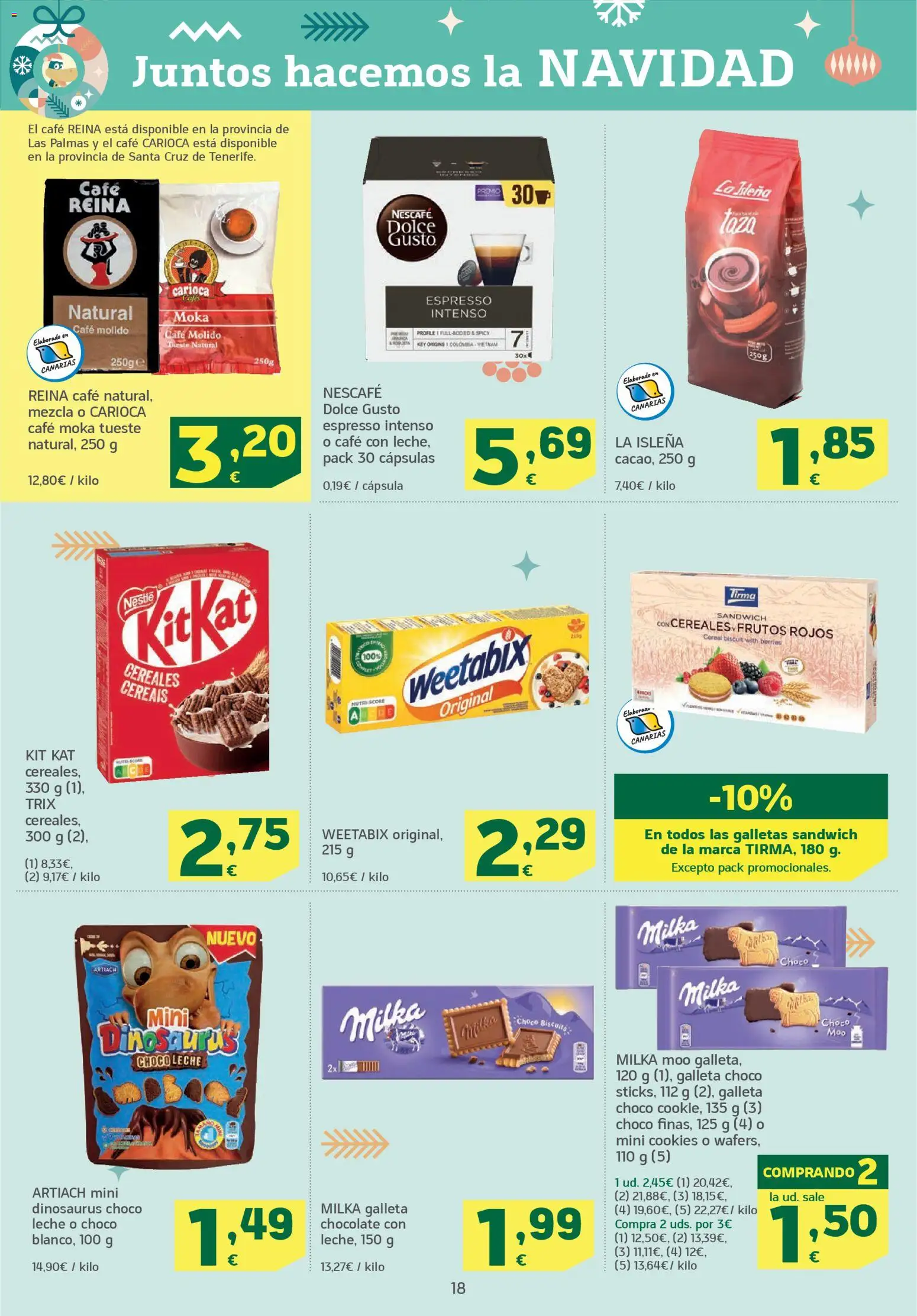 HiperDino folleto │ válido desde el 26.12.2025 | Página: 18 | Productos: Leche, Café, Chocolate, Galletas