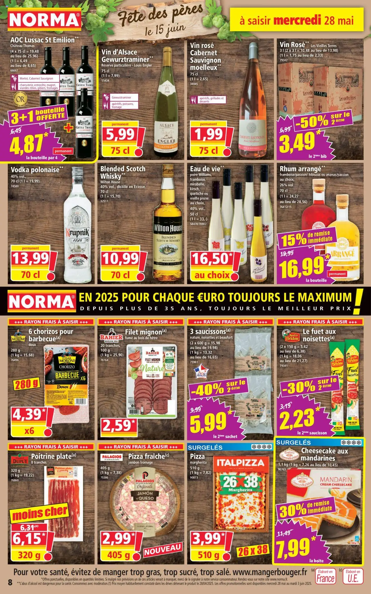  | Page: 8 | Produits: Vin, Filet mignon, Ananas, Mandarines