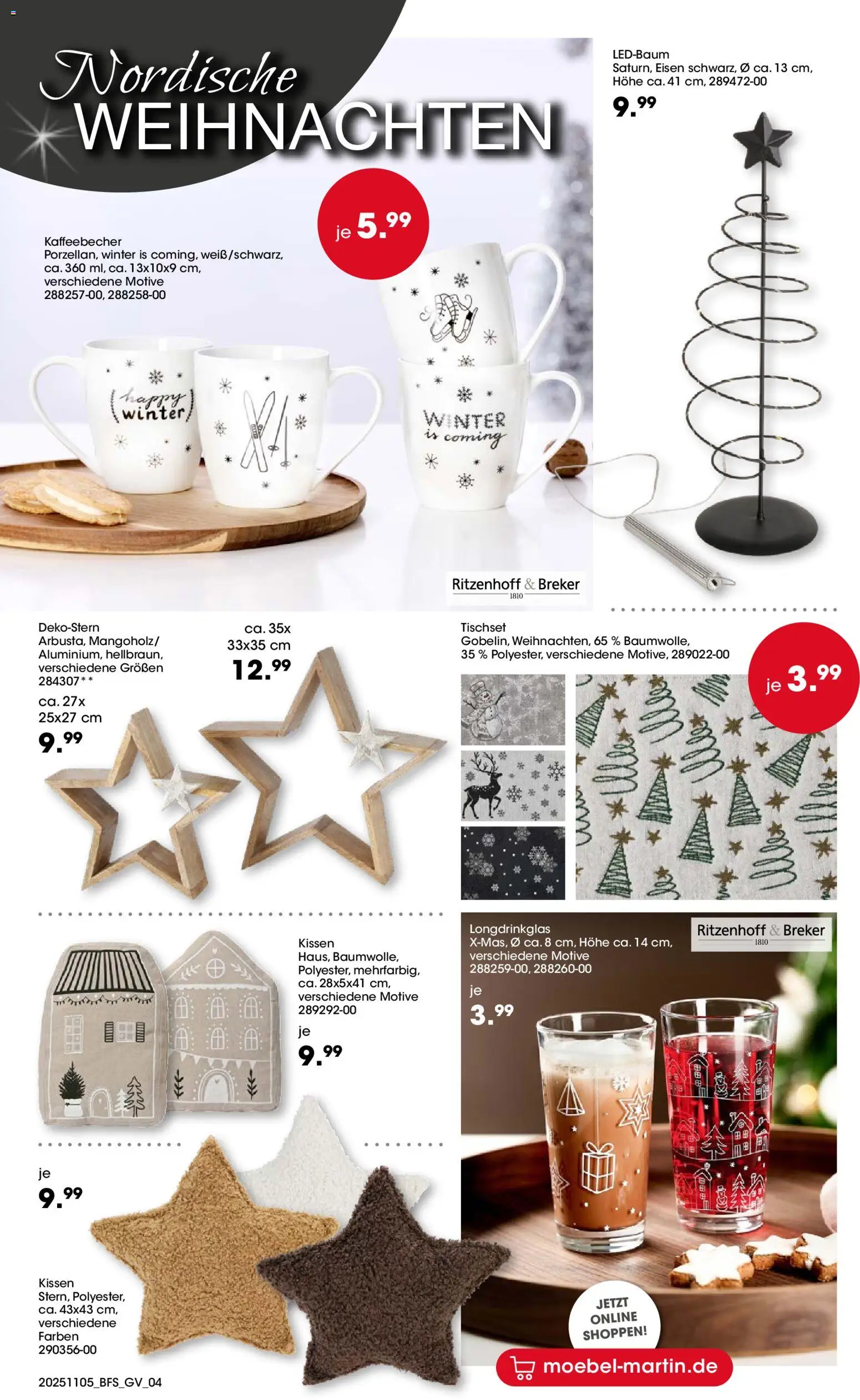 Möbel Martin Zauberhafte Weihnachtszeit – gültig ab 05.11.2025 | Seite: 4 | Produkte: Kissen