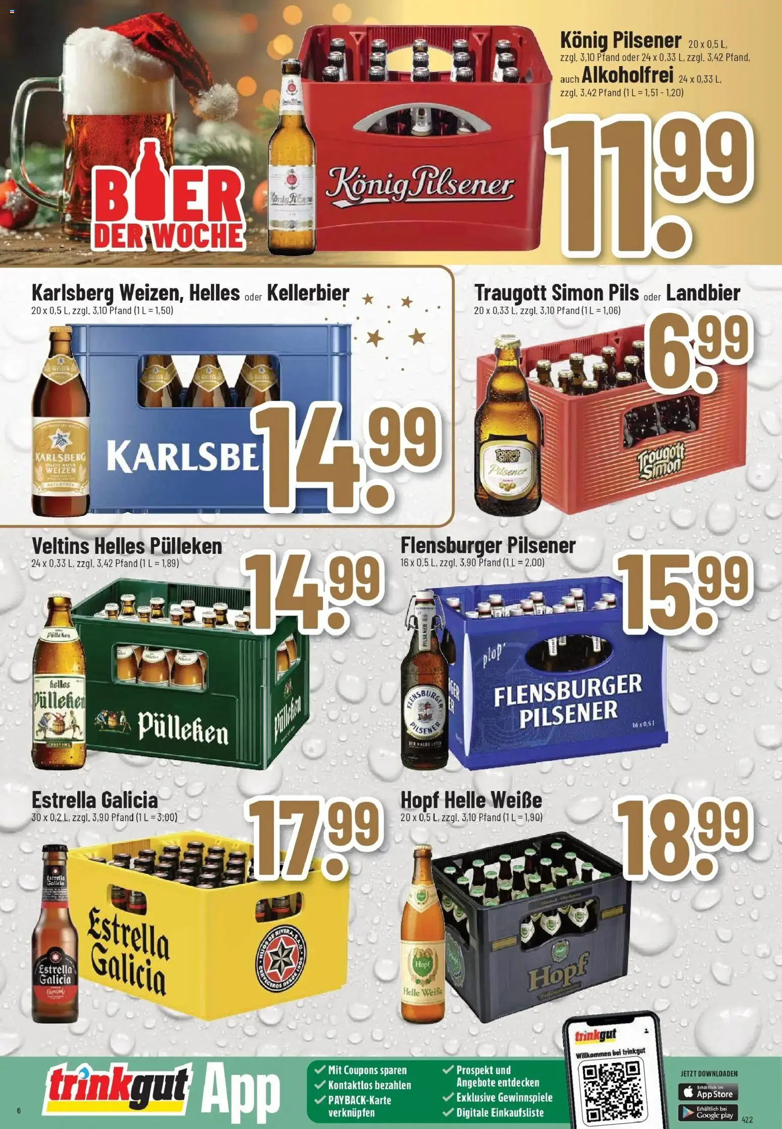 Trinkgut - trinkgut: Wochenangebote – gültig ab 07.12.2025 | Seite: 6 | Produkte: Helles pulleken, Konig pilsener, Flensburger, Veltins