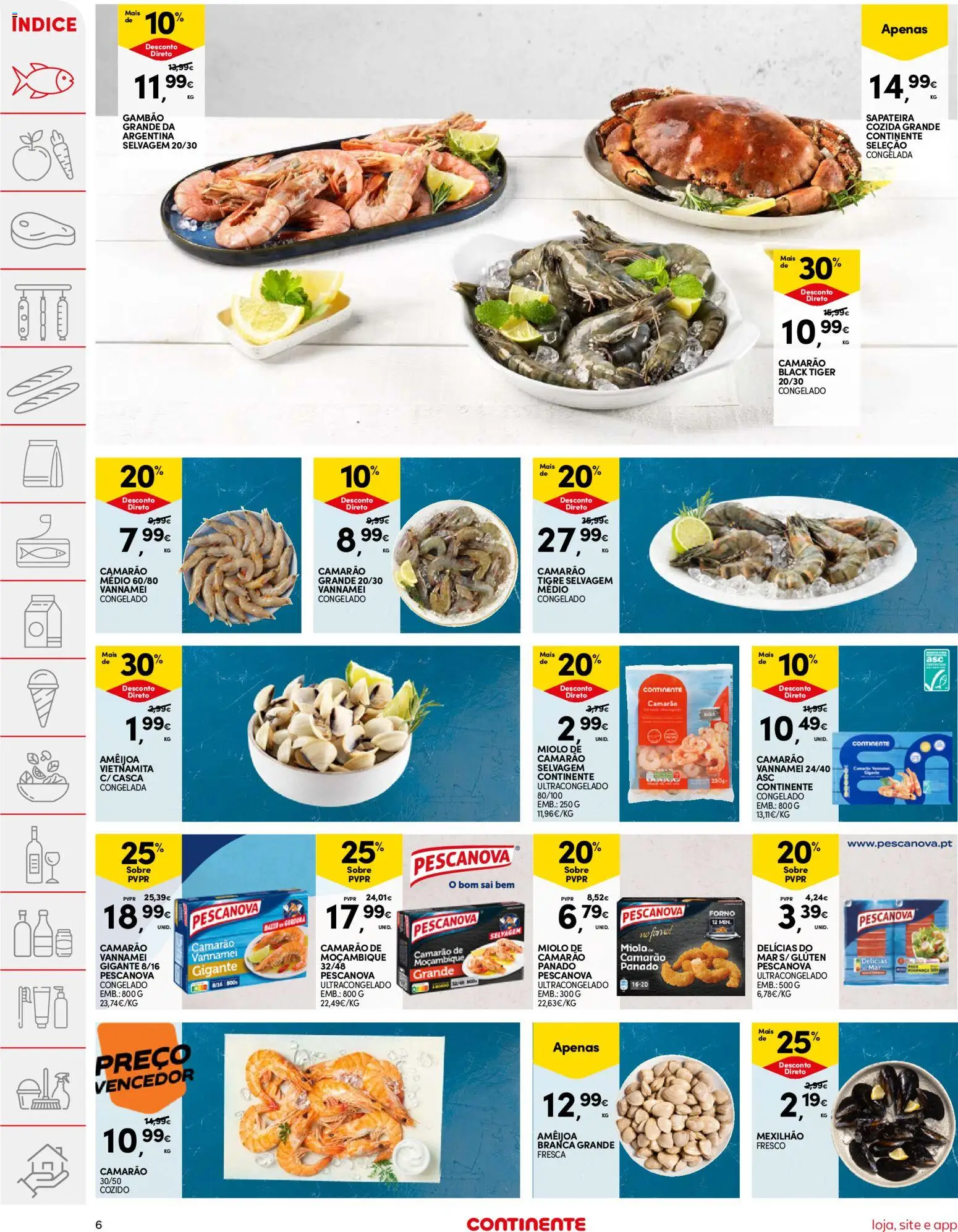 Continente folheto │ válido de 07.04.2026 | Página: 6 | Produtos: Forno, Camarão, Sapateira