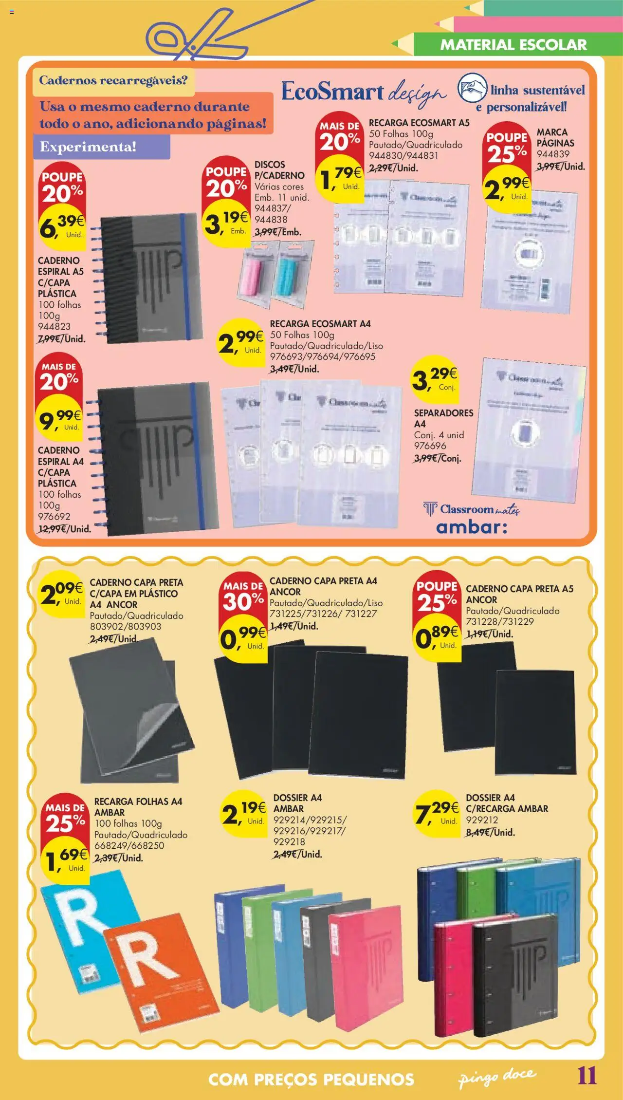 Pingo Doce Regresso às Aulas Hipers │ válido de 05.08.2025 | Página: 11 | Produtos: Caderno, Notebook