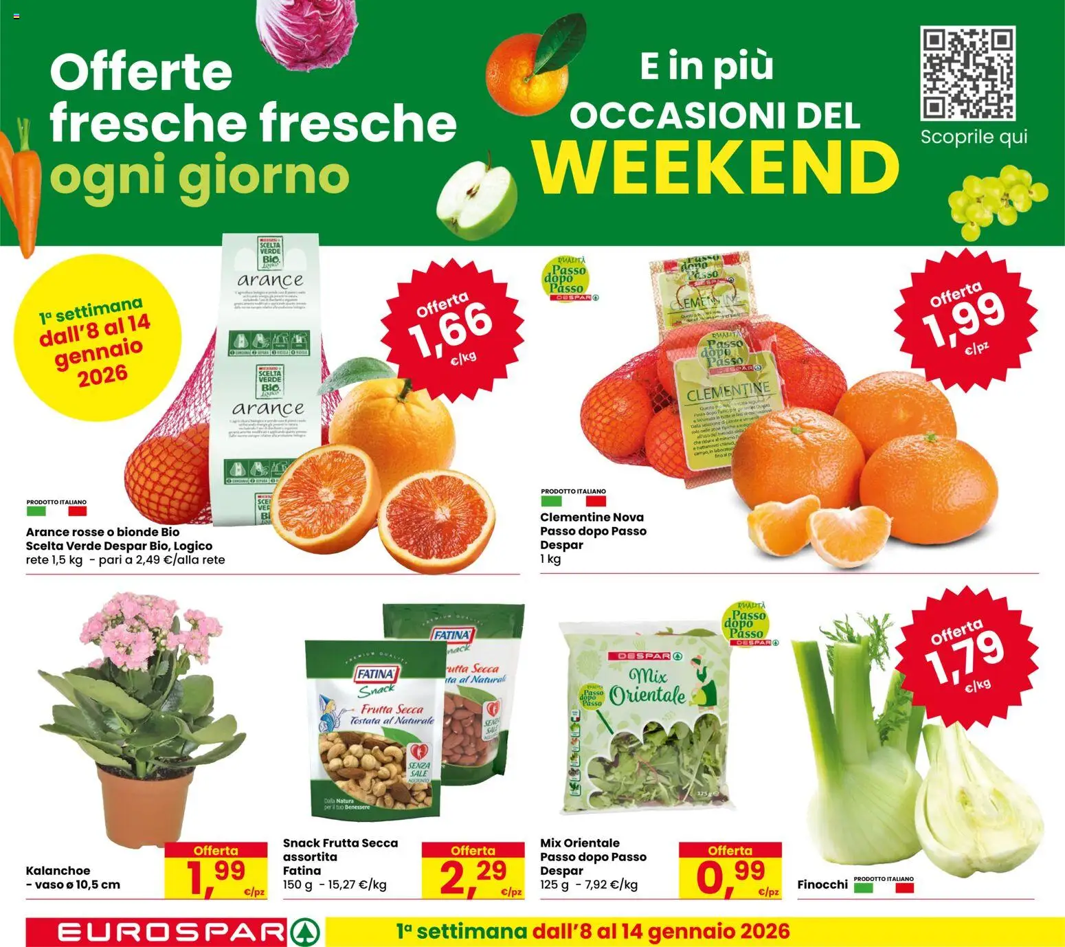 Volantino Despar del 08.01.2026 | Pagina: 6 | Prodotti: Arance, Frutta, Sale, Vaso