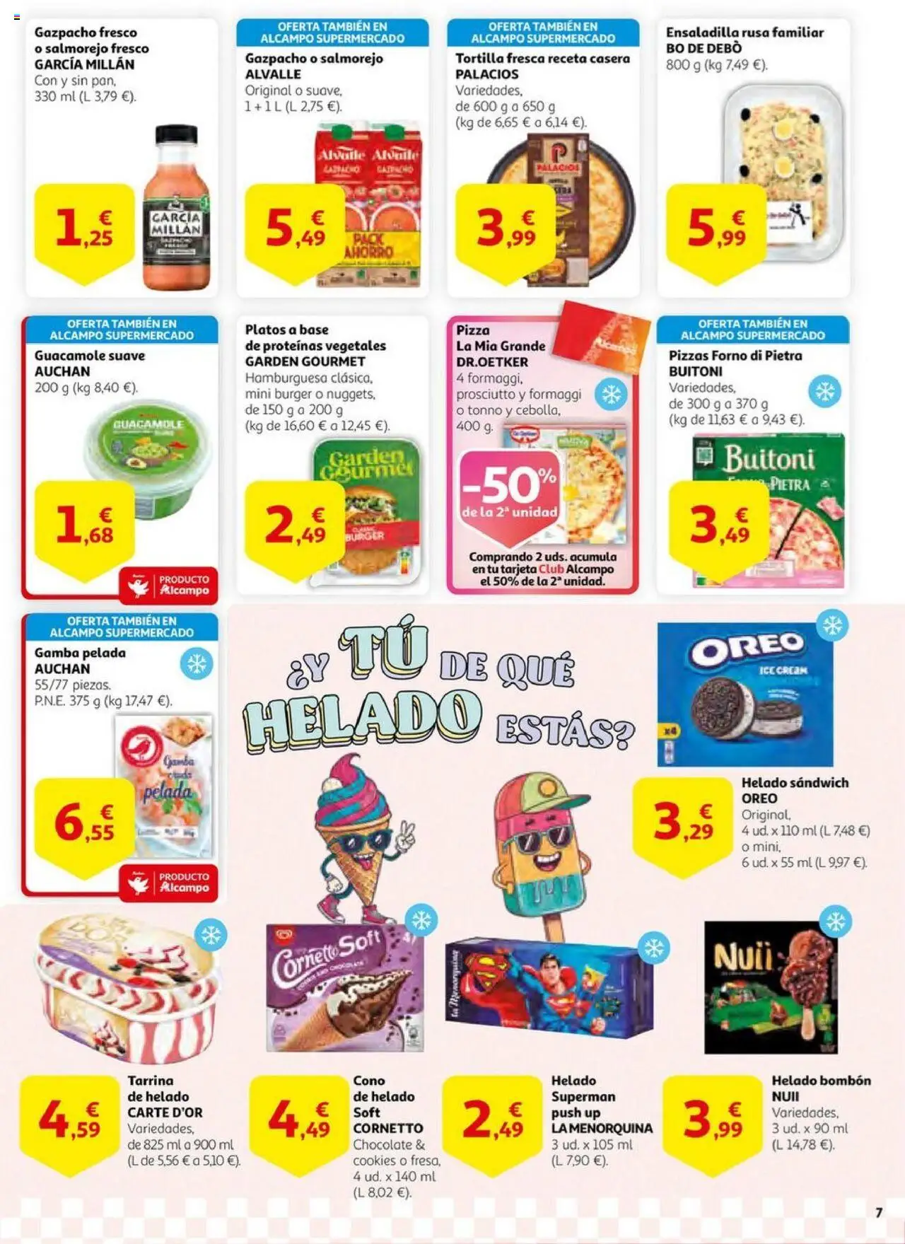 Alcampo - HG Unificado Madrid │ válido desde el 01.07.2025 | Página: 7 | Productos: Chocolate, Helado, Σοκολατούχο γάλα, Gamba