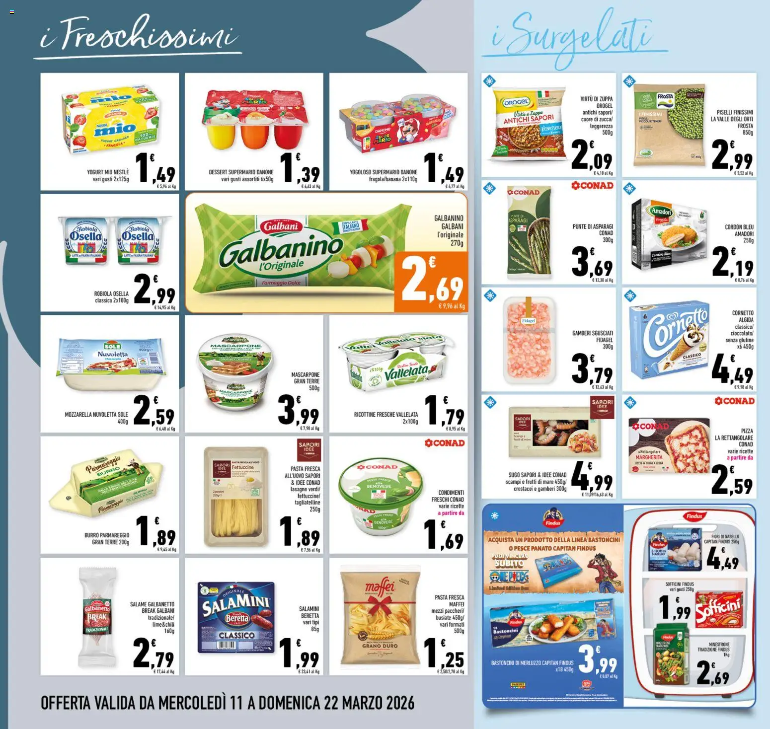 Volantino Conad del 11.03.2026 | Pagina: 8 | Prodotti: Mozzarella, Burro, Forno, Robiola
