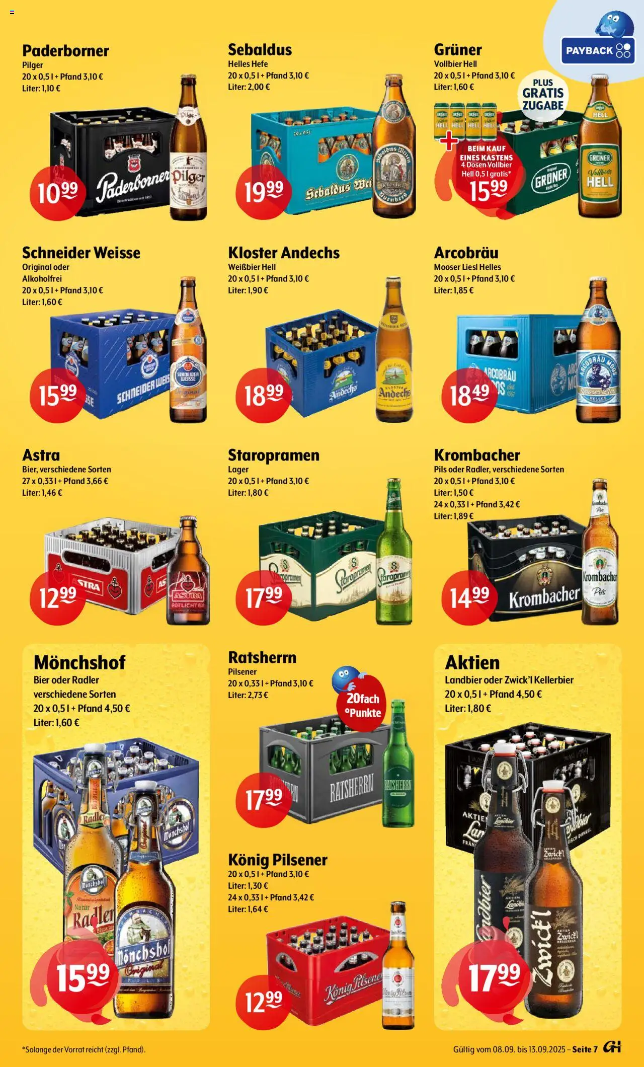 Getränke Hoffmann - Nordrhein - Westfalen – gültig ab 08.09.2025 | Seite: 7 | Produkte: Bier, Weißbier, Astra, Krombacher