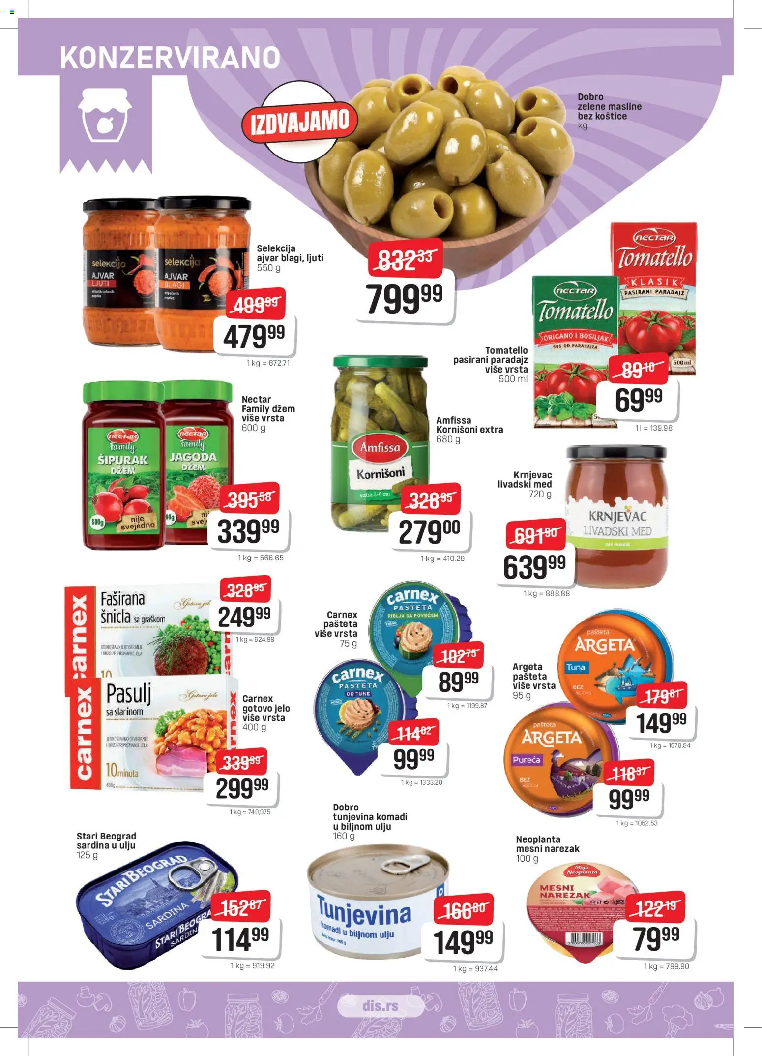 Super DIS katalog - važi od 12.03.2026 | Strana: 8 | Proizvode: Masline, Pasirani paradajz, Jagoda, Mesni narezak