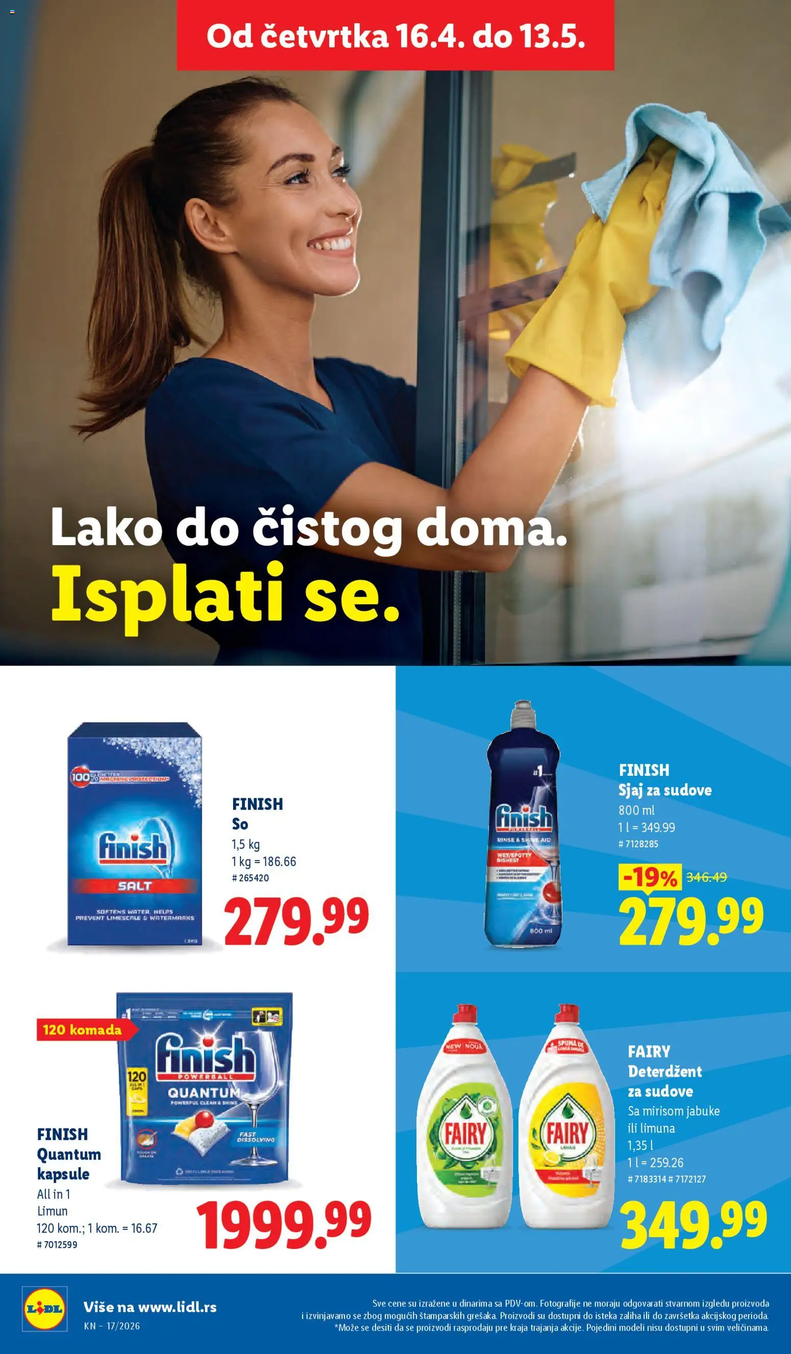 Lidl katalog - važi od 23.04.2026 | Strana: 46 | Proizvode: Deterdžent, Deterdžent za sudove, Finish, So
