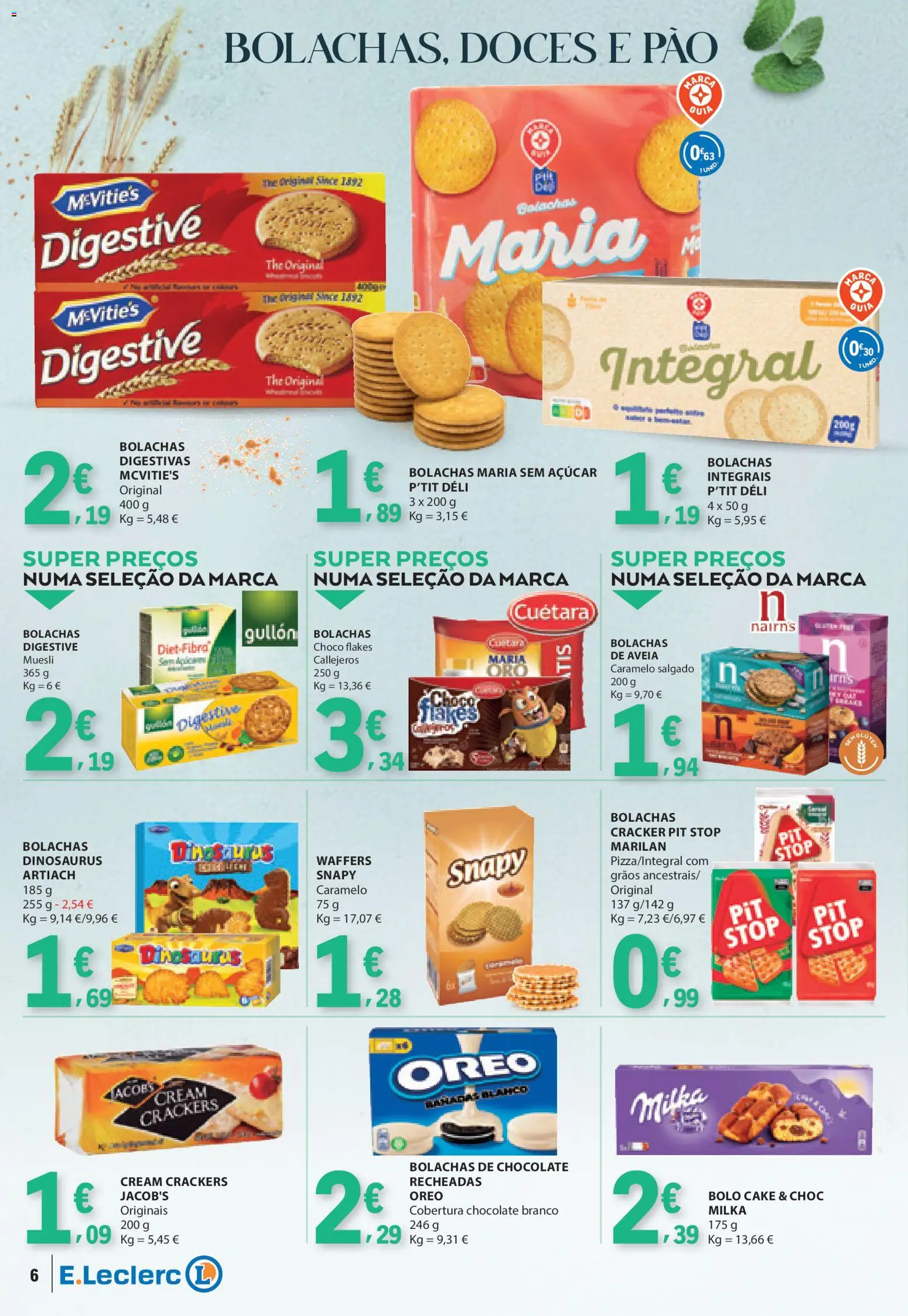 E.Leclerc folheto Especial Pequeno-Almoço │ válido de 21.04.2026 | Página: 6 | Produtos: Aveia, Bolo, Pão, Doces
