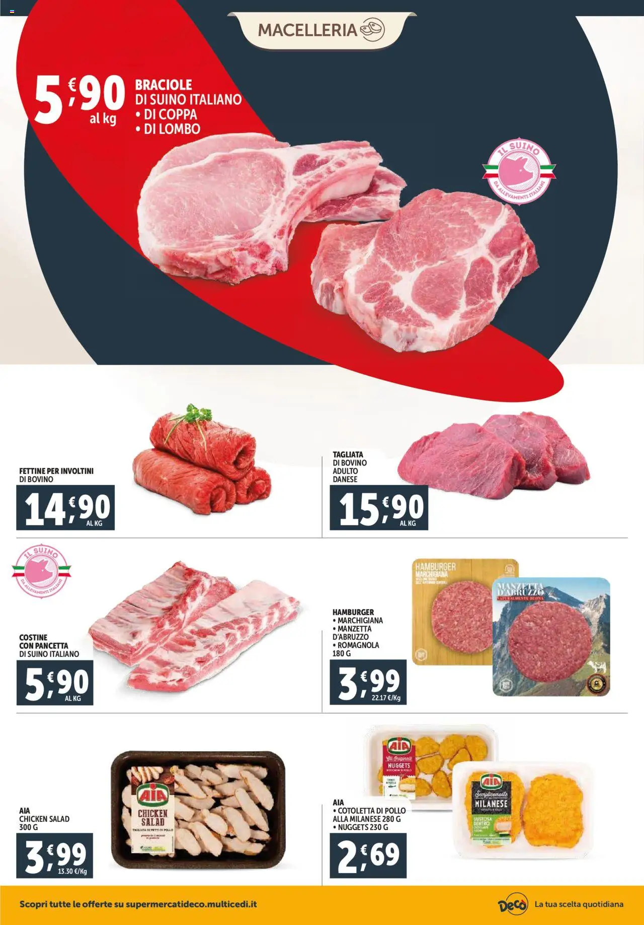 Volantino Decò del 16.10.2025 | Pagina: 6 | Prodotti: Bovino, Pancetta, Suino, Hamburger