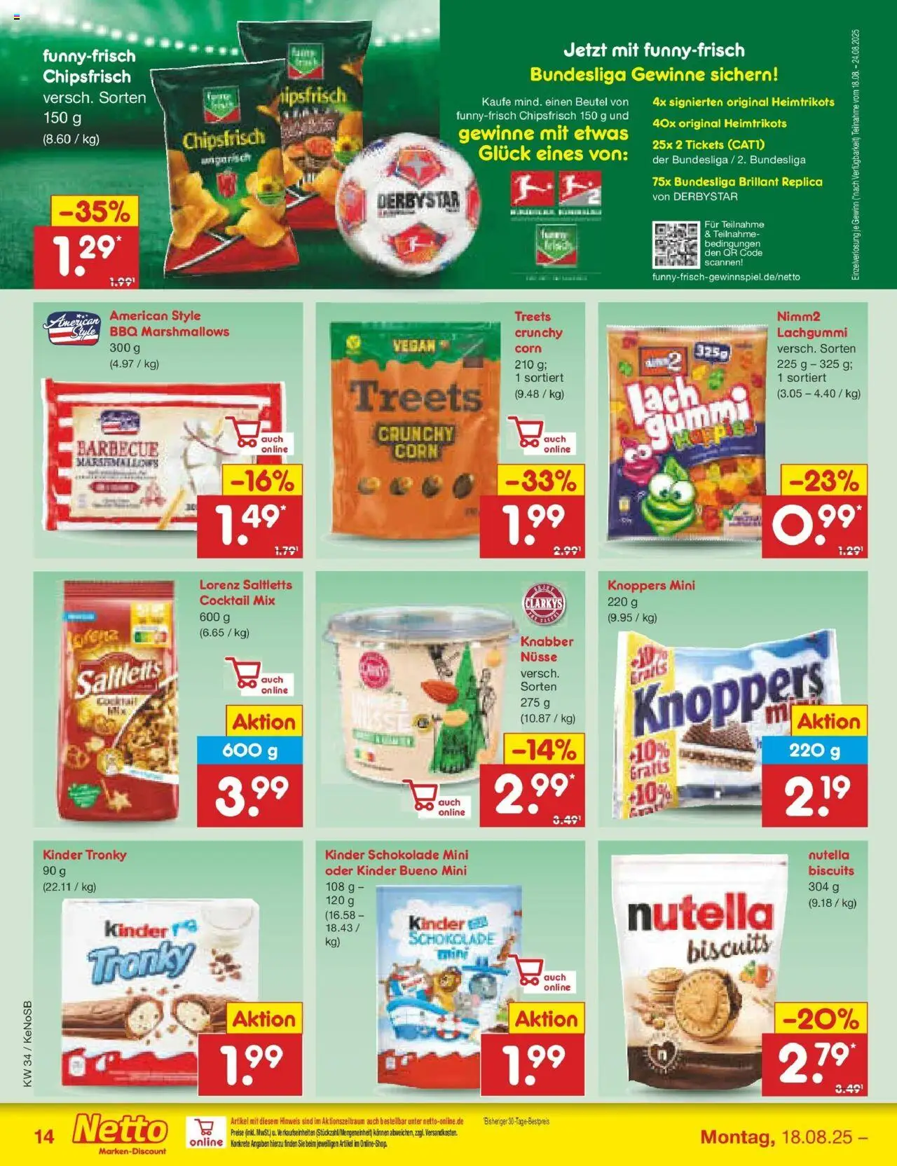 Netto Marken-Discount prospekt Bonn	 - gültig ab dem 18.08.2025 | Seite: 22 | Produkte: Kinder schokolade, Schokolade, Nutella, Knoppers