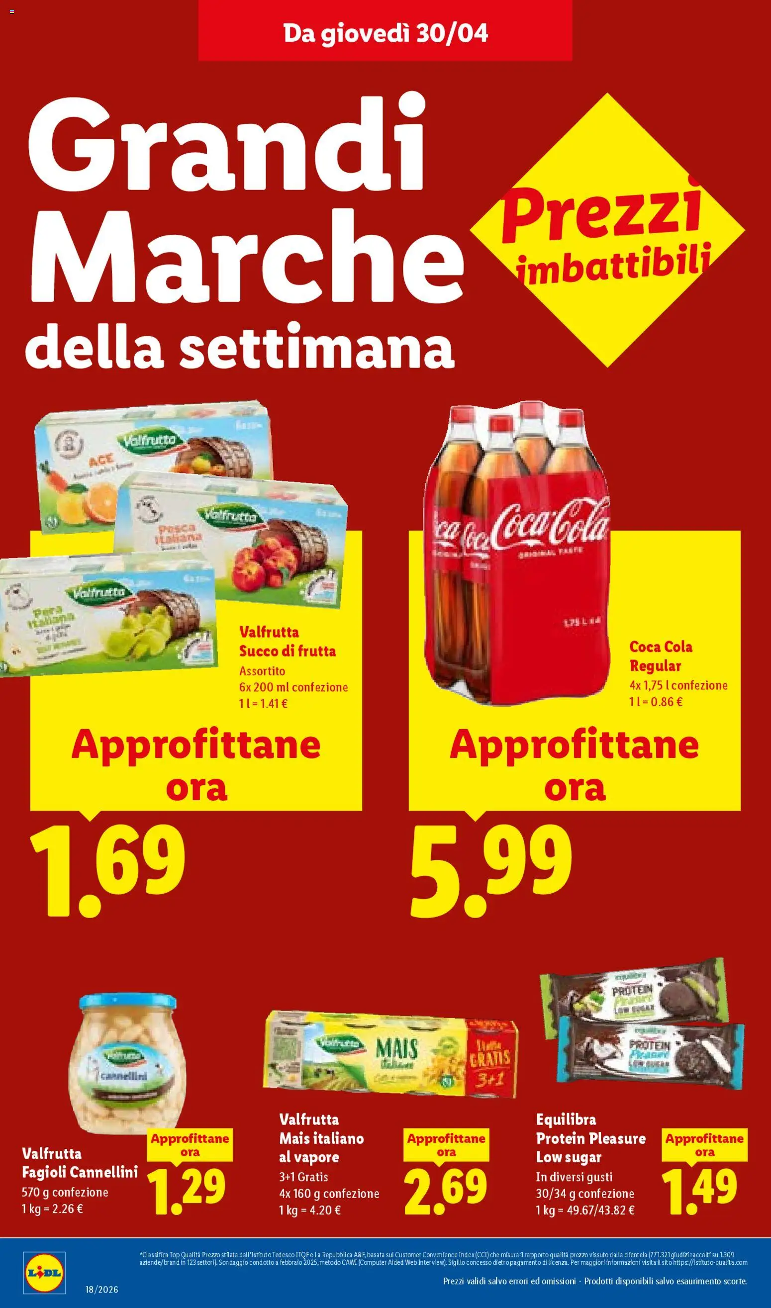 Volantino Lidl del 30.04.2026 | Pagina: 16 | Prodotti: Succo, Cannellini, Frutta, Mais