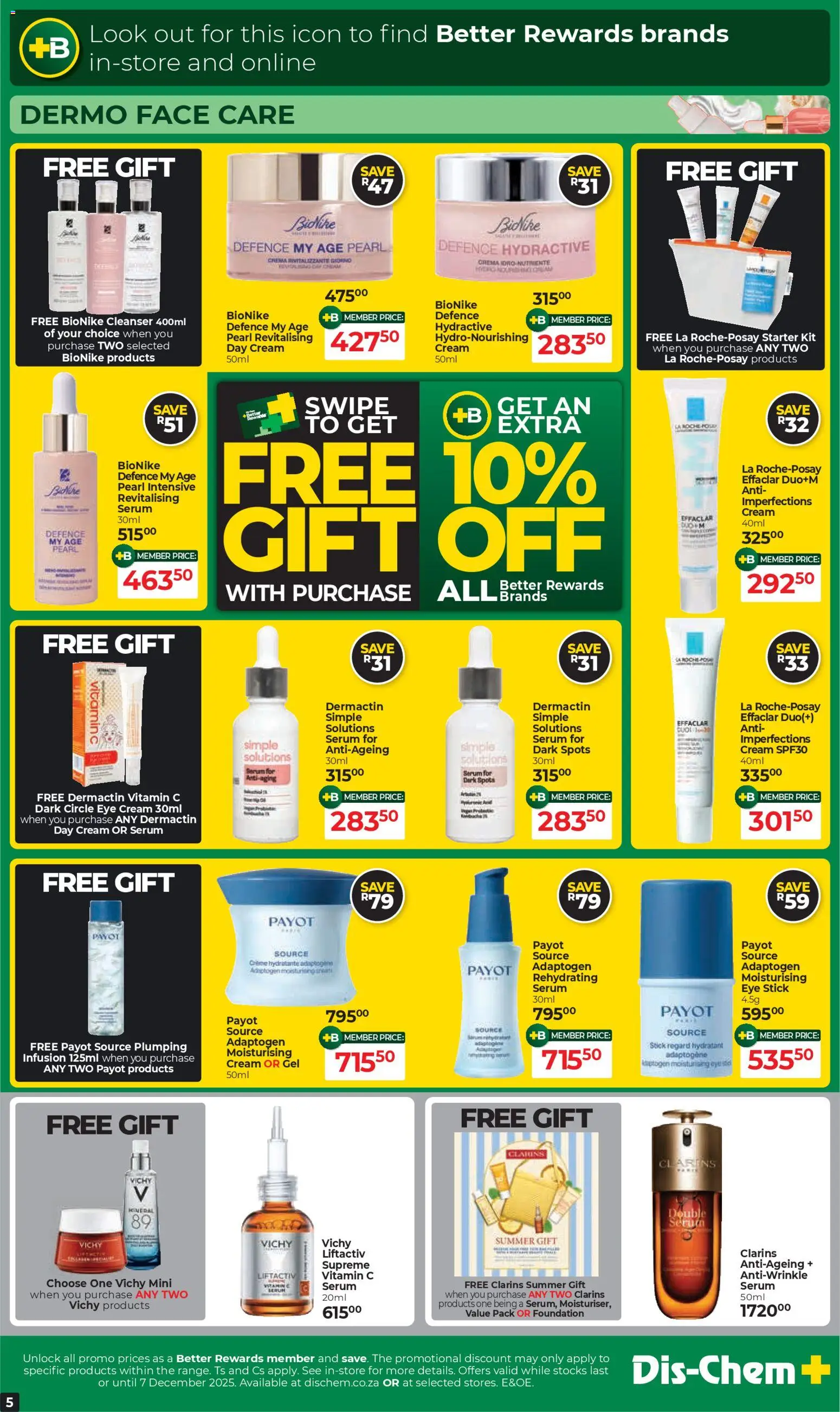 New Dis-Chem catalogue – valid from 18.11.2025 | Page: 5 | Products: Serum, Foundation, Cream, Eye cream