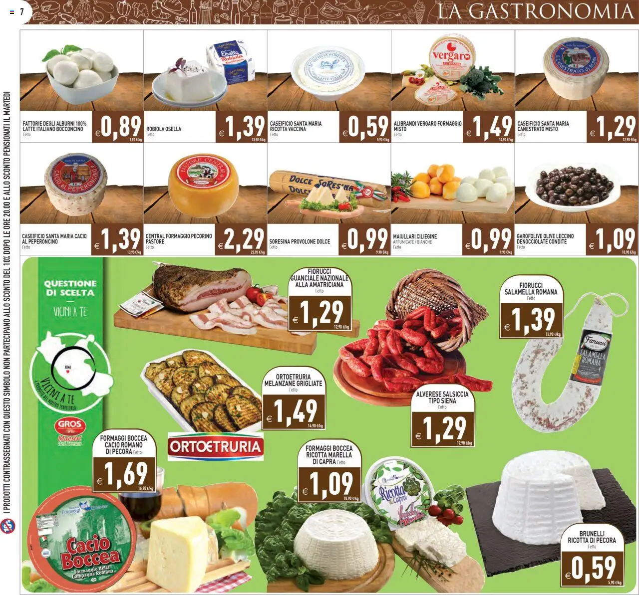 Volantino PIM Supermercati del 18.08.2025 | Pagina: 7 | Prodotti: Olive, Peperoncino, Pecorino, Guanciale
