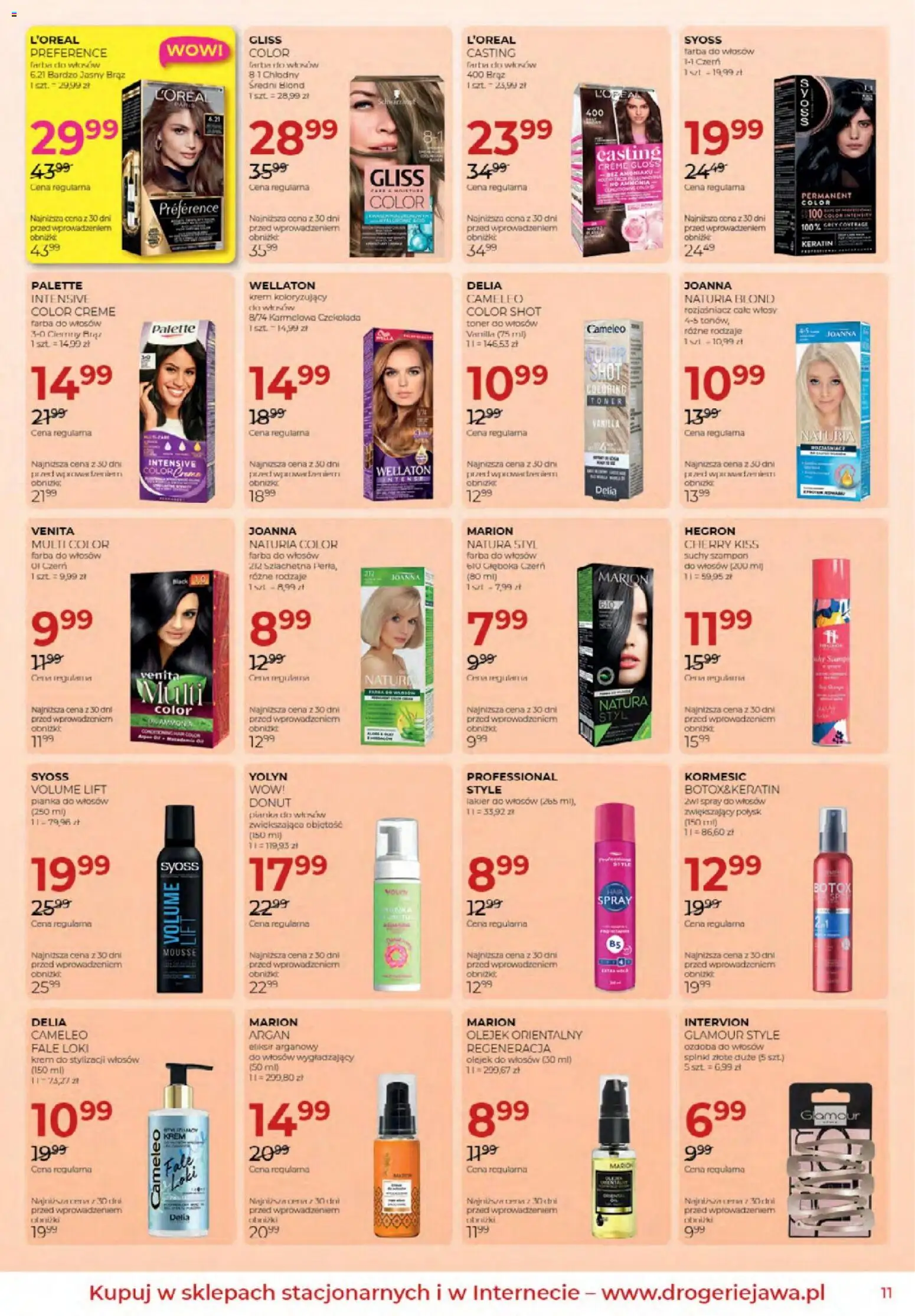 Jawa Gazetka od 03.01.2026 | Strona: 10 | Produkty: Farba do włosów, Toner, Donut, Olejek do włosów