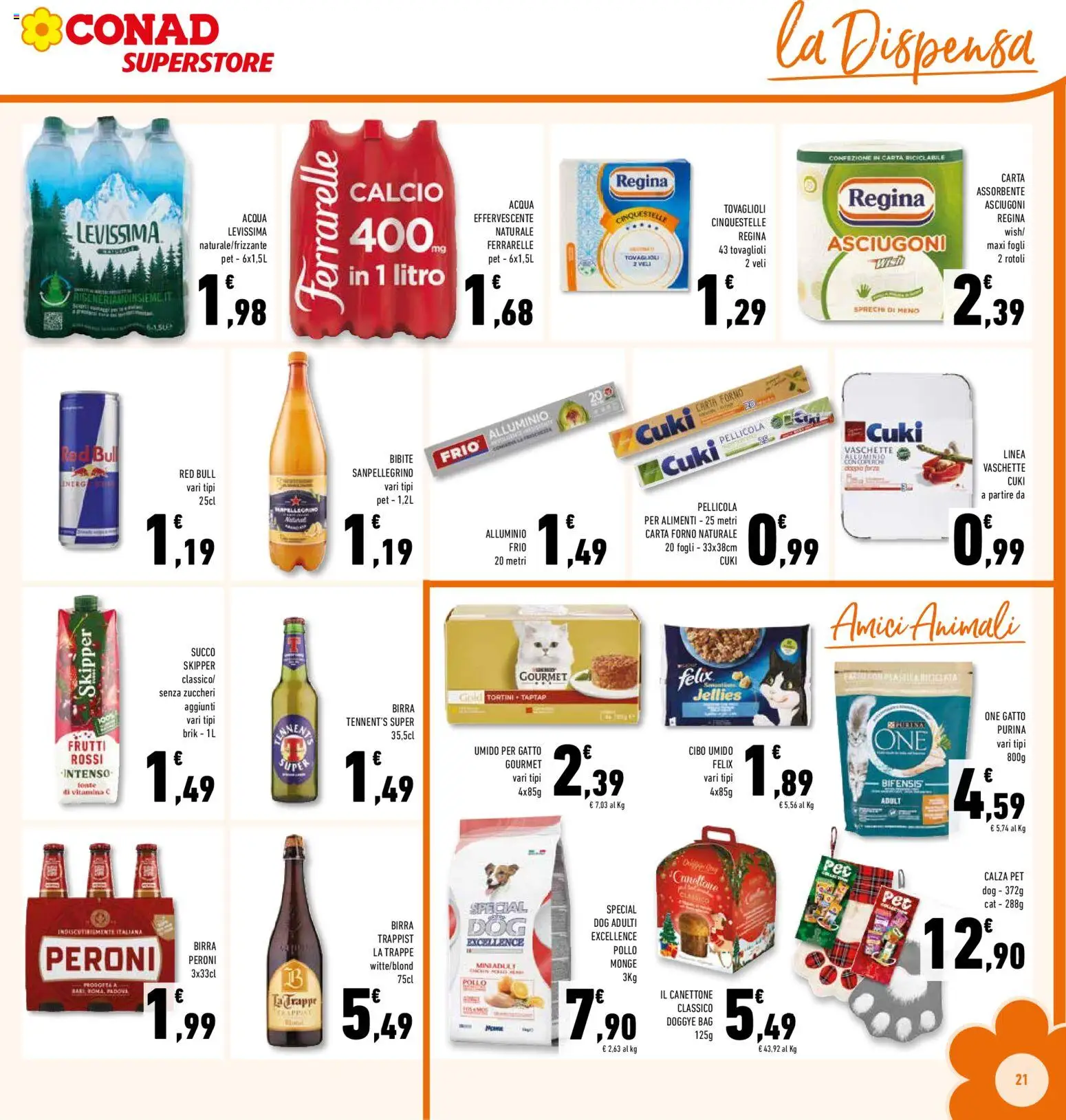 Volantino Conad del 10.12.2025 | Pagina: 21 | Prodotti: Pollo, Alluminio, Ferrarelle, Vaschette