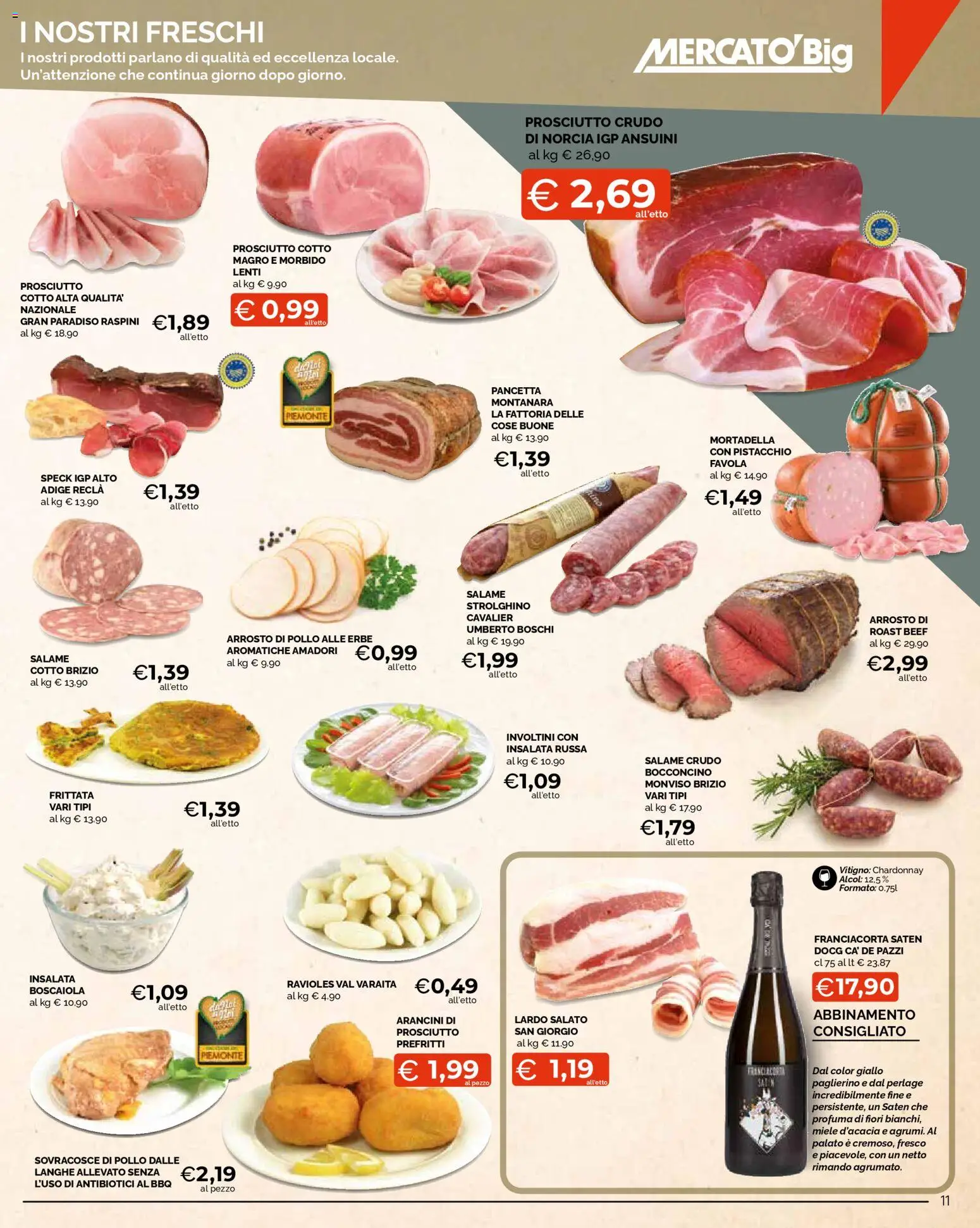 Volantino Mercatò del 23.04.2026 | Pagina: 11 | Prodotti: Speck, Pollo, Pancetta, Miele