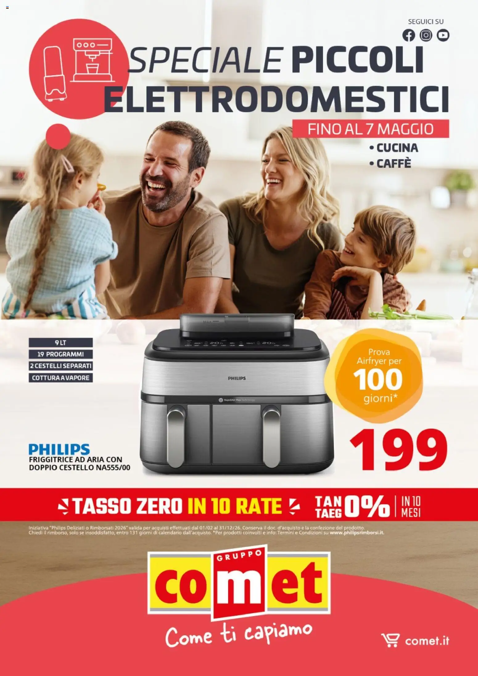 Volantino Comet del 24.04.2026 | Pagina: 1 | Prodotti: Friggitrice ad aria, Caffè, Friggitrice