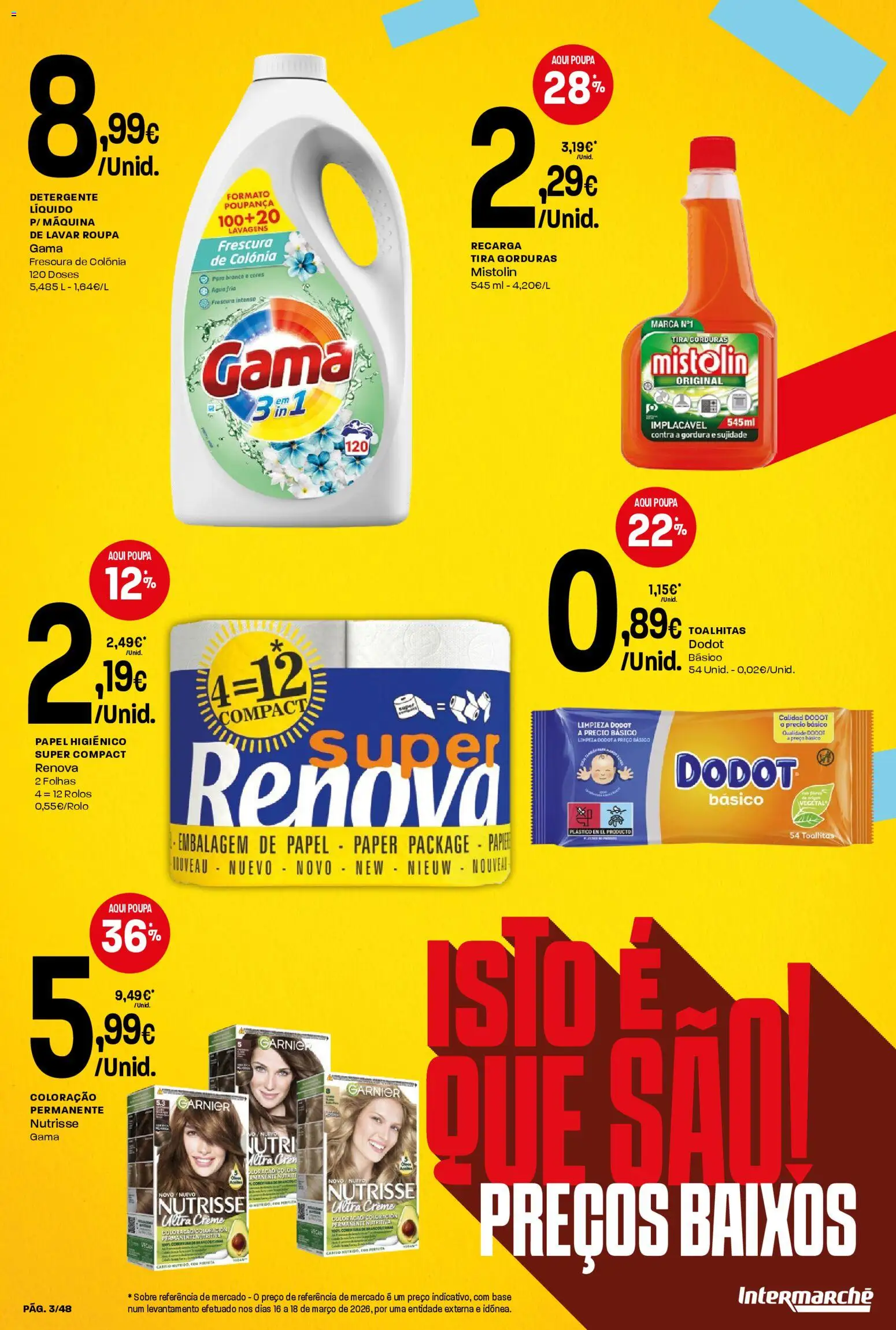 Intermarché folheto │ válido de 23.04.2026 | Página: 3 | Produtos: Agua, Papel higiénico, Base, Creme