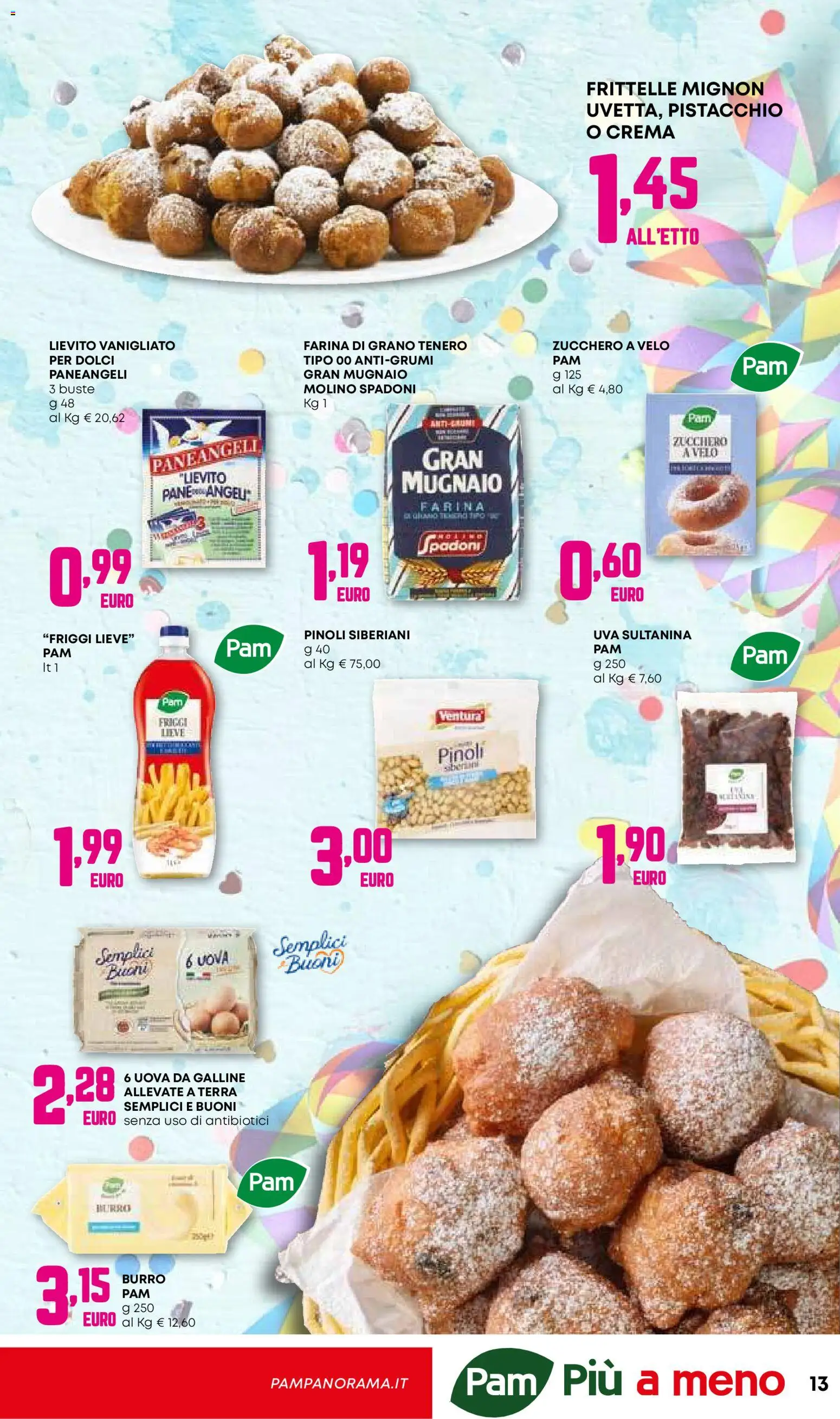 Volantino PAM del 29.01.2026 | Pagina: 13 | Prodotti: Pane, Zucchero, Burro, Uva