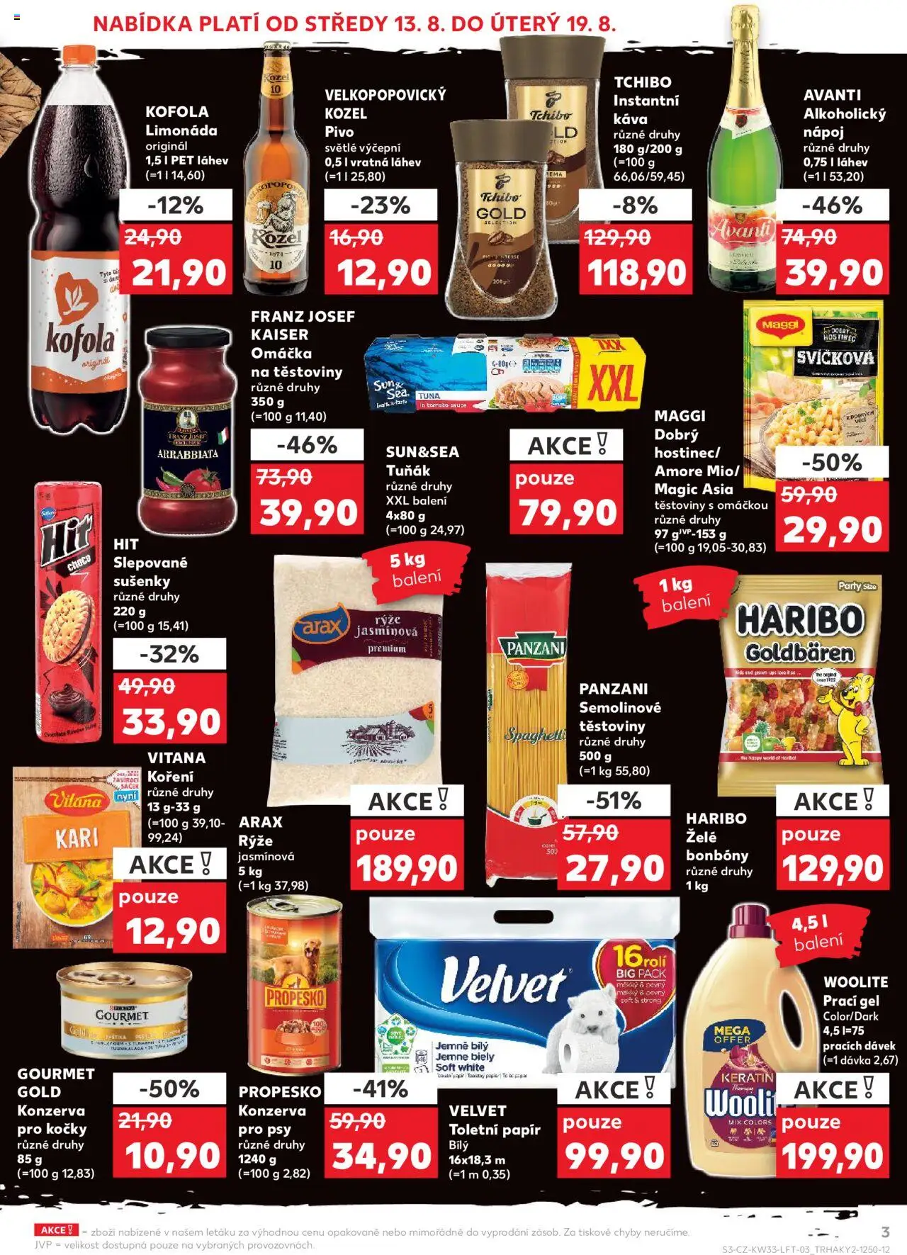 Kaufland leták - Brno od 13.08.2025 | Strana: 3 | Produkty: Gourmet Gold, Koření, Láhev, Semolinové těstoviny
