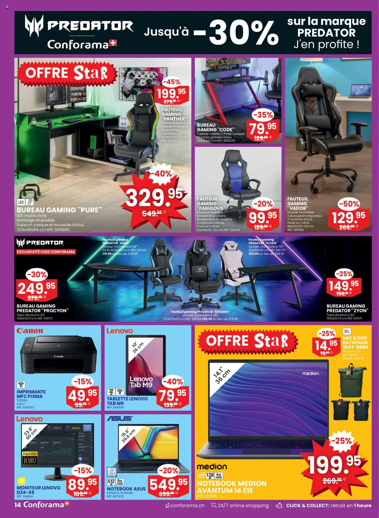 Conforama Aktionen FR – gültig ab 01.10.2025 | Seite: 14 | Produkte: Notebook, Tablette, Lenovo
