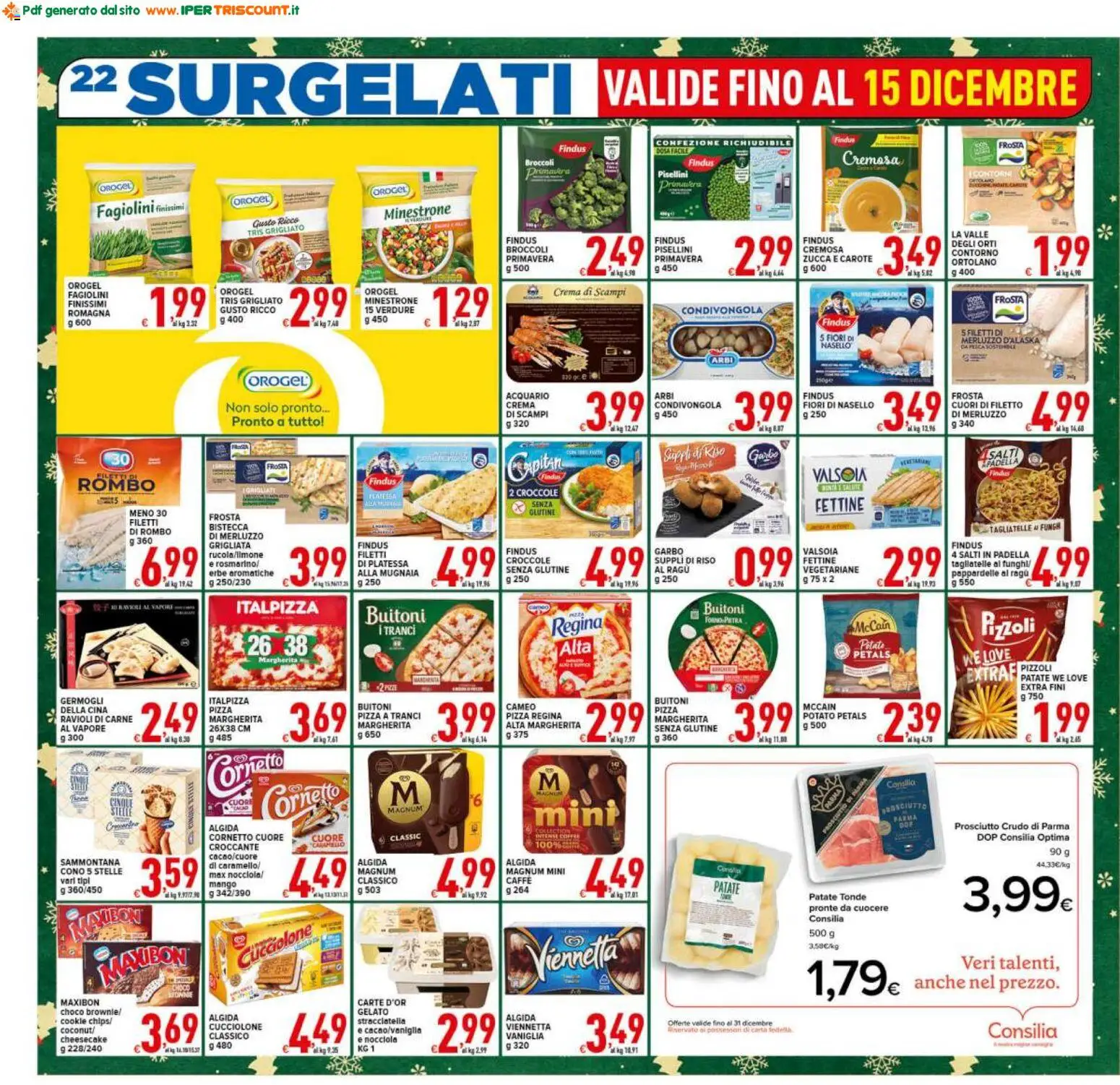 Volantino Ipertriscount del 06.12.2025 | Pagina: 22 | Prodotti: Prosciutto Crudo, Caffè, Funghi, Ravioli