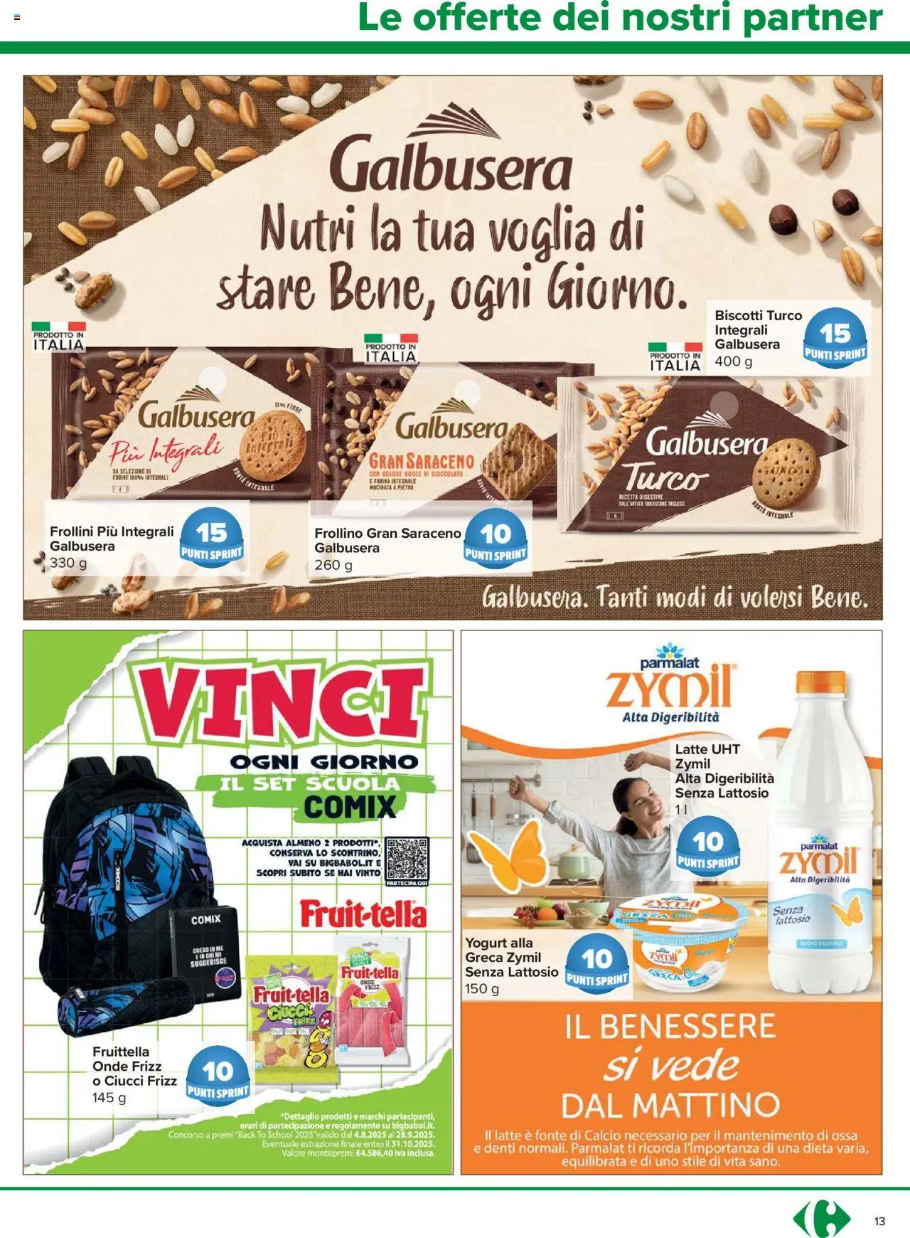 Volantino Carrefour del 21.08.2025 | Pagina: 13 | Prodotti: Yogurt, Biscotti, Latte, Frollini