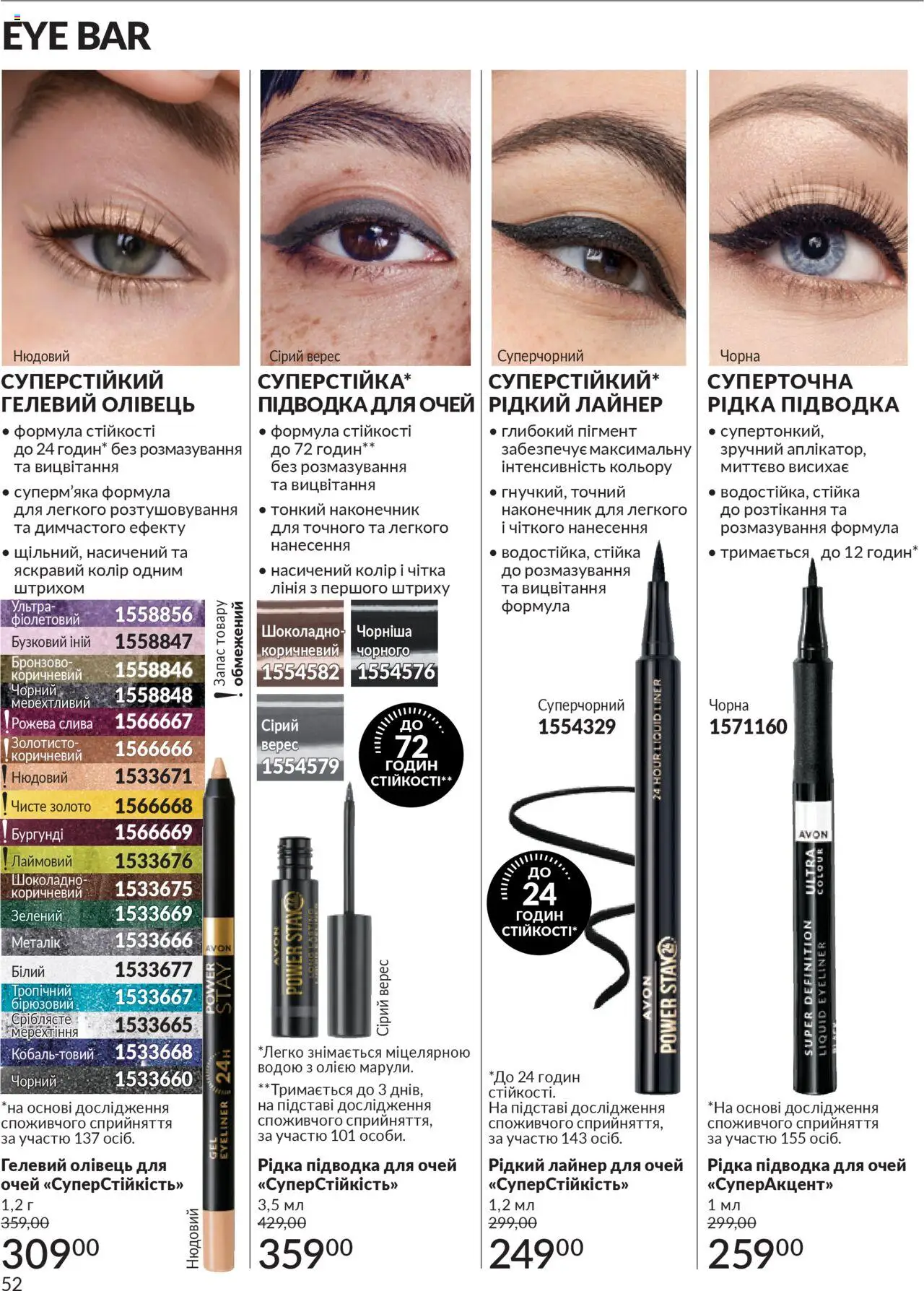 AVON Kаталог - дійснийкції з 01.10.2025 | Сторінка: 52 | Товари: Підводка для очей