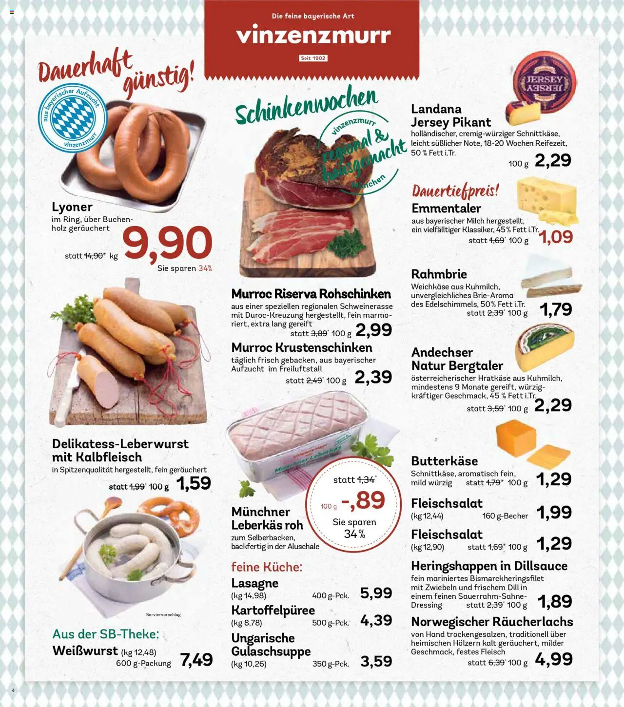 AEZ Prospekt 	 - gültig ab dem 18.08.2025 | Seite: 4 | Produkte: Milch, Dressing, Räucherlachs, Fleisch