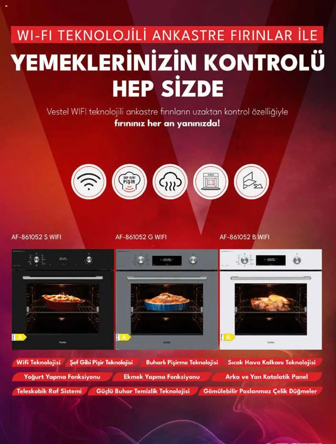 Vestel Ankastre Ürünler - 03.09.2025 tarihinden itibaren geçerlidir | Sayfa: 7 | Ürünler: Raf, Yoğurt, Ekmek