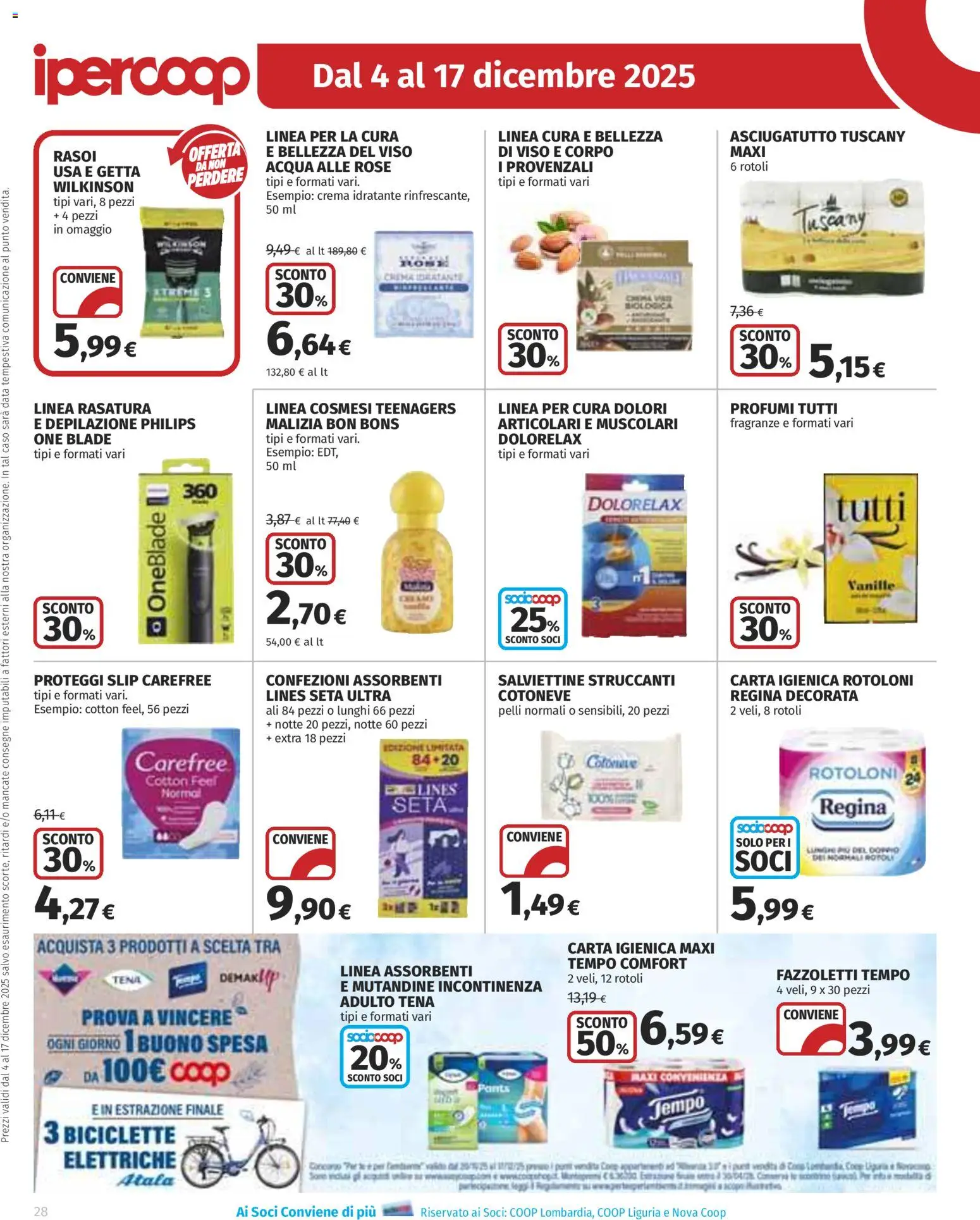 Volantino Ipercoop del 04.12.2025 | Pagina: 28 | Prodotti: Carta igienica, Fazzoletti, Data, Asciugatutto