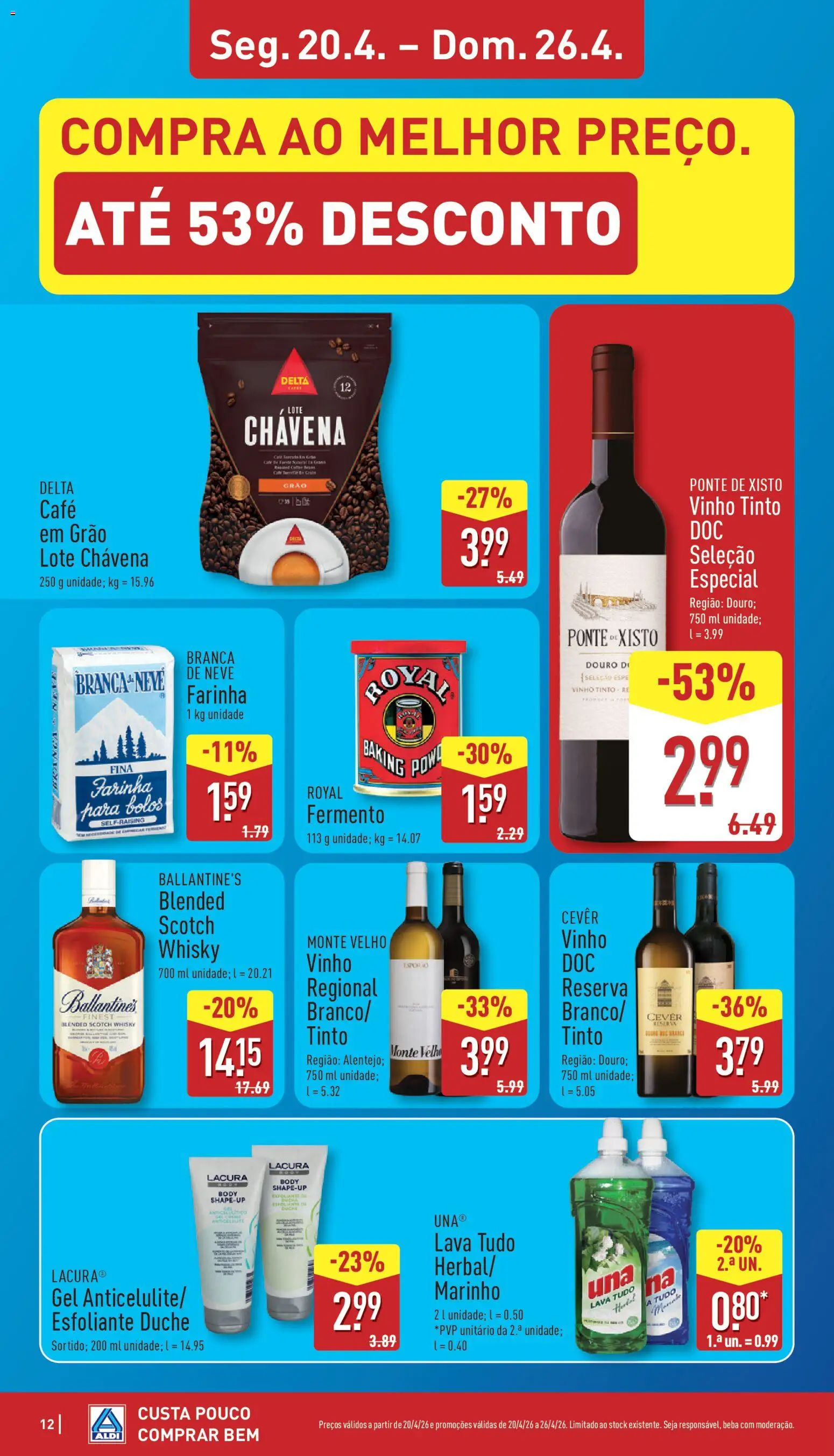 Aldi folheto │ válido de 20.04.2026 | Página: 12 | Produtos: Whisky, Café, Vinho, Vinho tinto