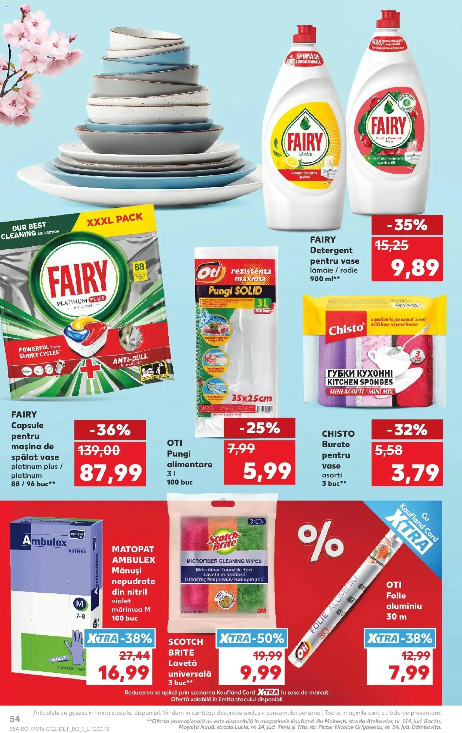 Noul catalog Kaufland – valabil de la 08.04.2026 | Pagină: 54 | Produse: Mănuși, Mașină De Spălat, Lavete, Lămâie