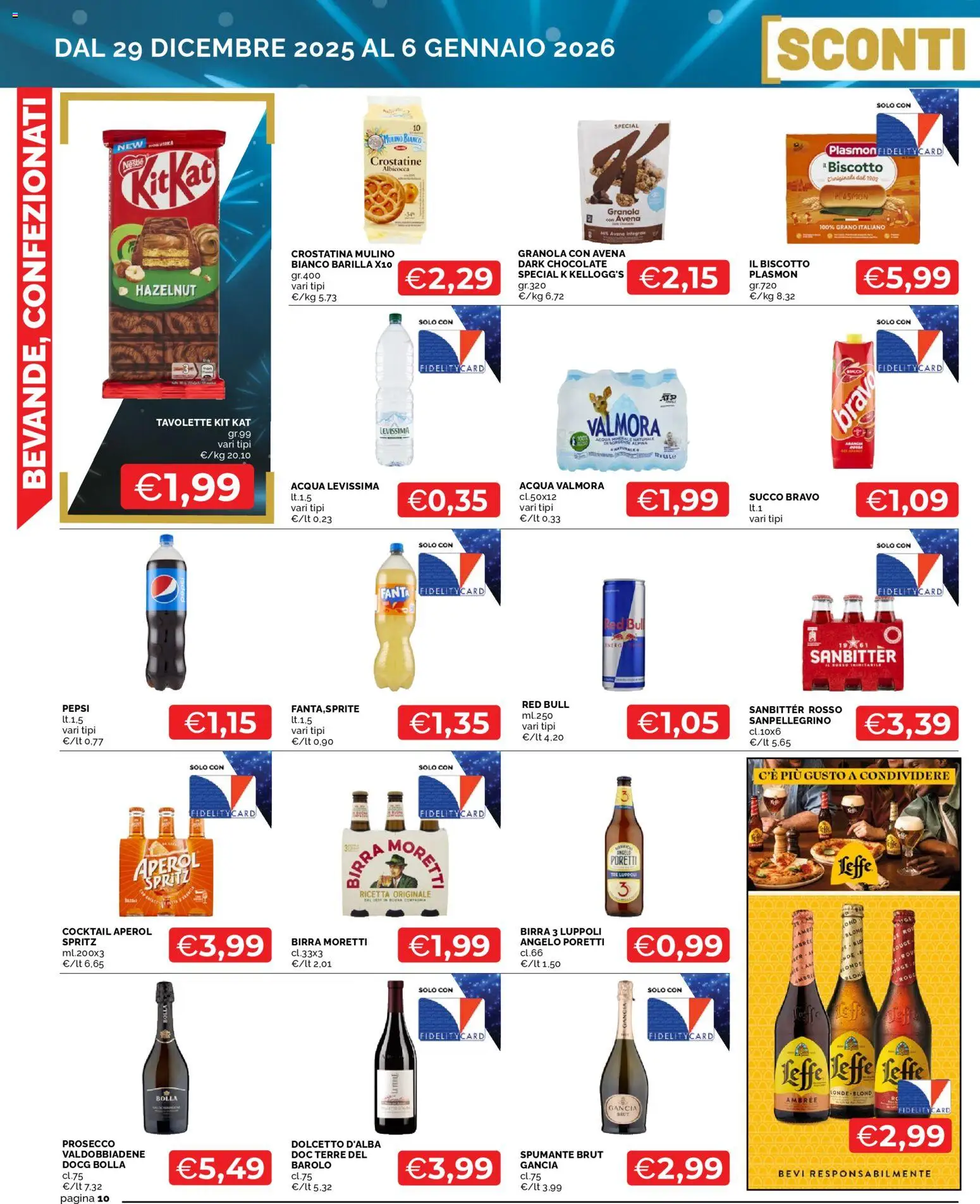 Volantino Mercatò del 29.12.2025 | Pagina: 10 | Prodotti: Succo, Birra, Spumante, Aperol