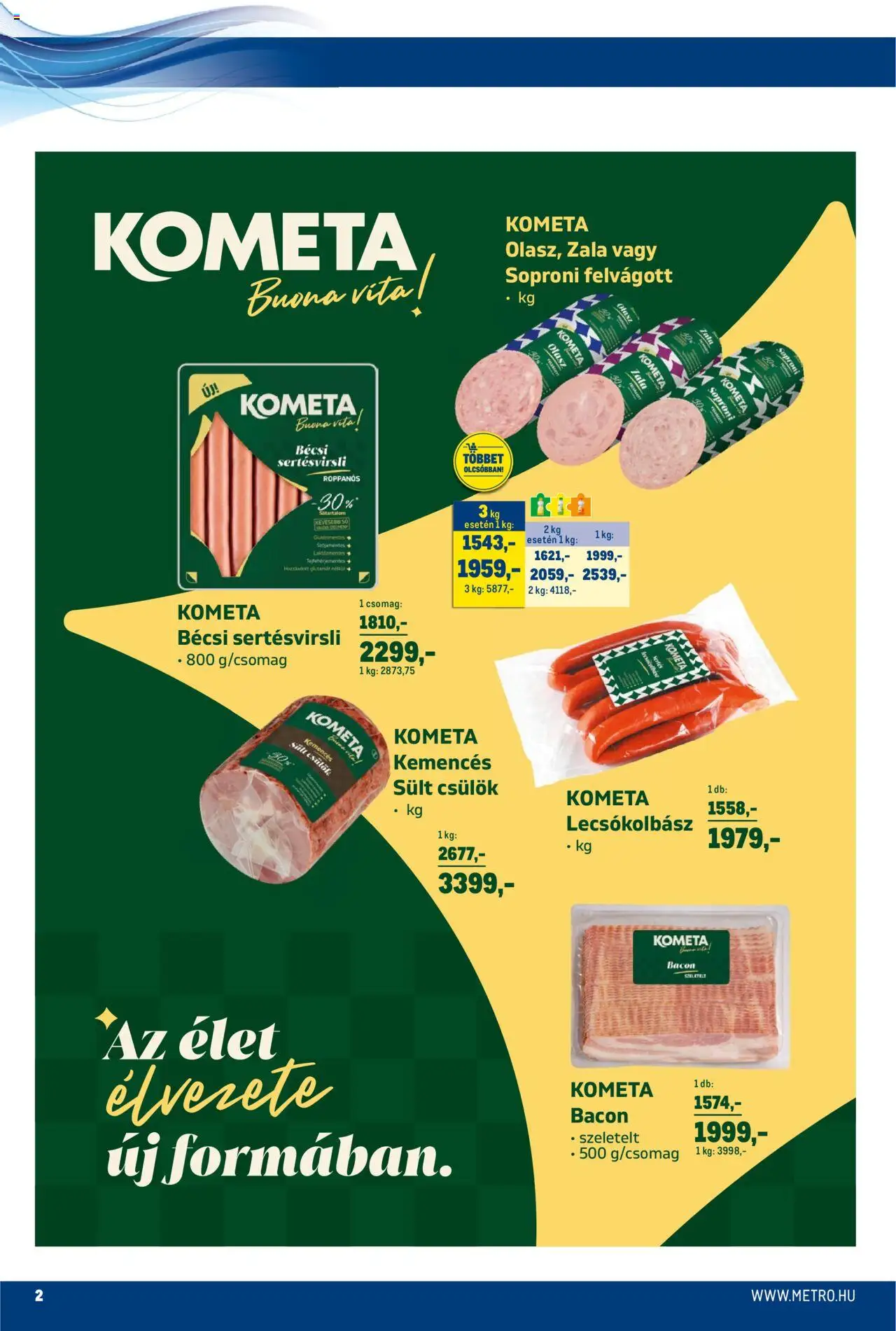 Metro akciós ujság - amely érvényes a következő dátumtól: 01.08.2025 | Oldal: 2 | Termékek: Bacon, Lecsókolbász, Gluténmentes, Só