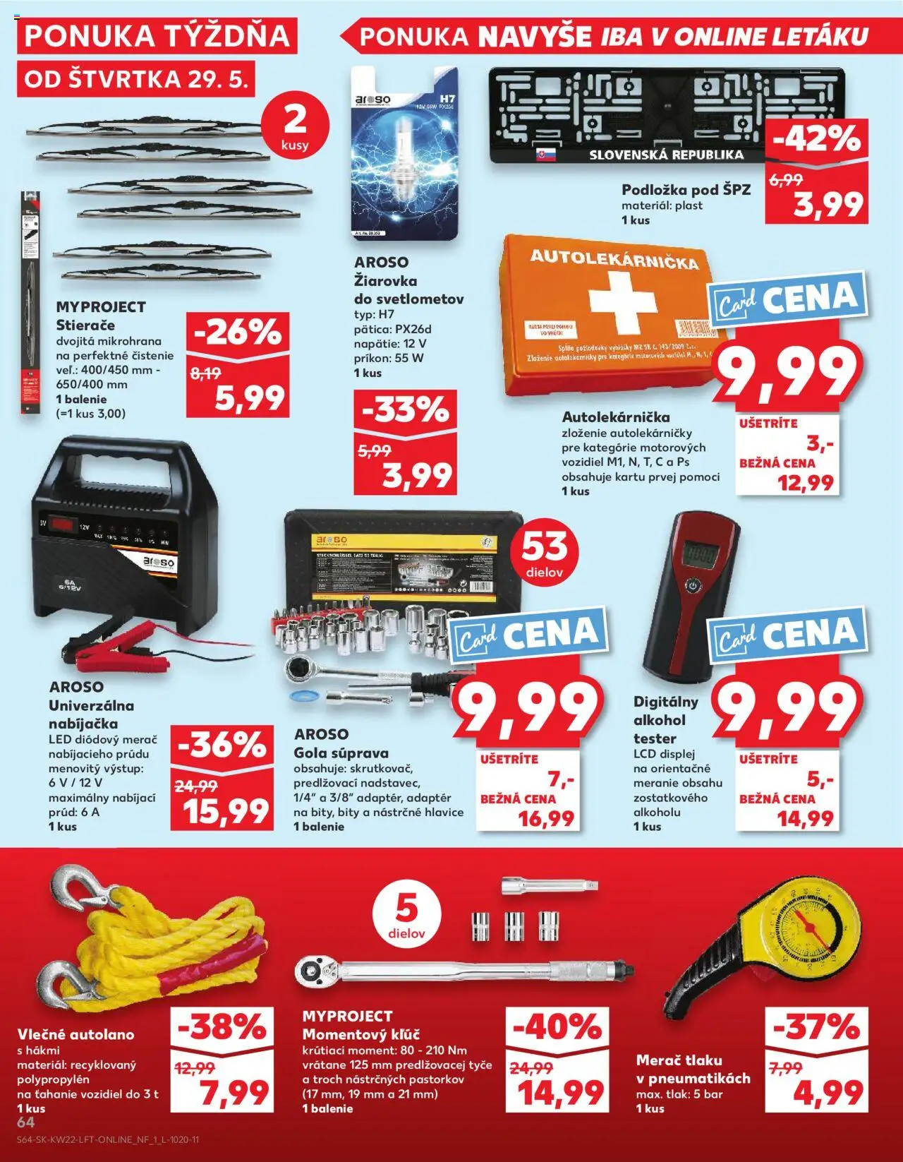 Nové Kaufland akcie – leták je platný od 29.05.2025 | Strana: 64 | Produkty: Žiarovka, Nabíjačka, Alkohol tester