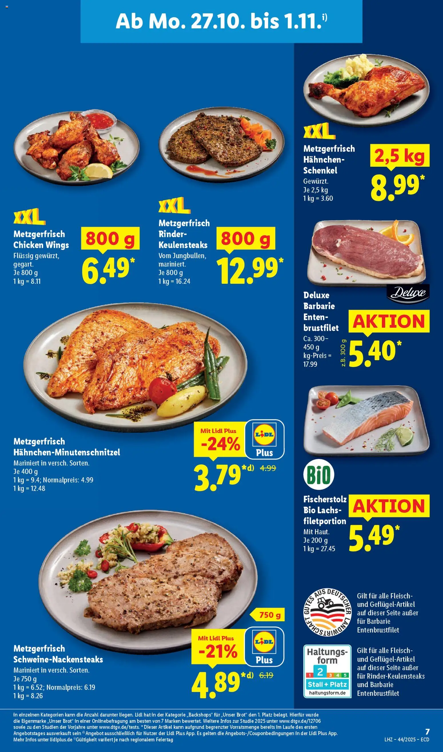 Lidl - Prospekt – gültig ab 27.10.2025 | Seite: 19 | Produkte: Hahnchen, Lachs, Brot, Fleisch