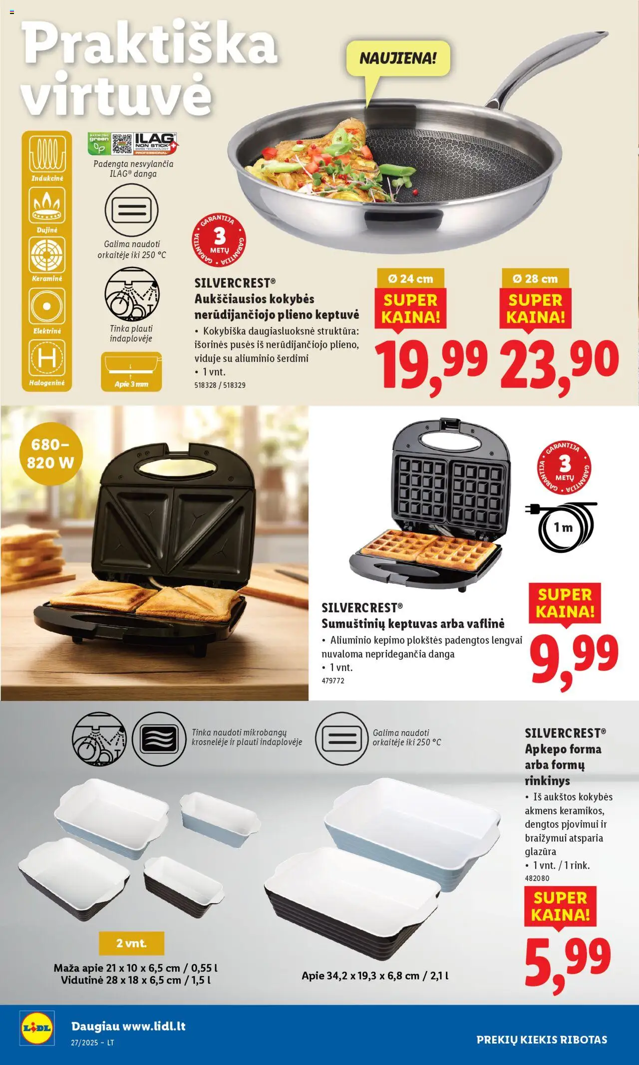 LIDL leidinys - Ne maisto prekių pasiūlymai│galioja nuo 30.06.2025 | Puslapis: 14 | Prekių: Keptuvė