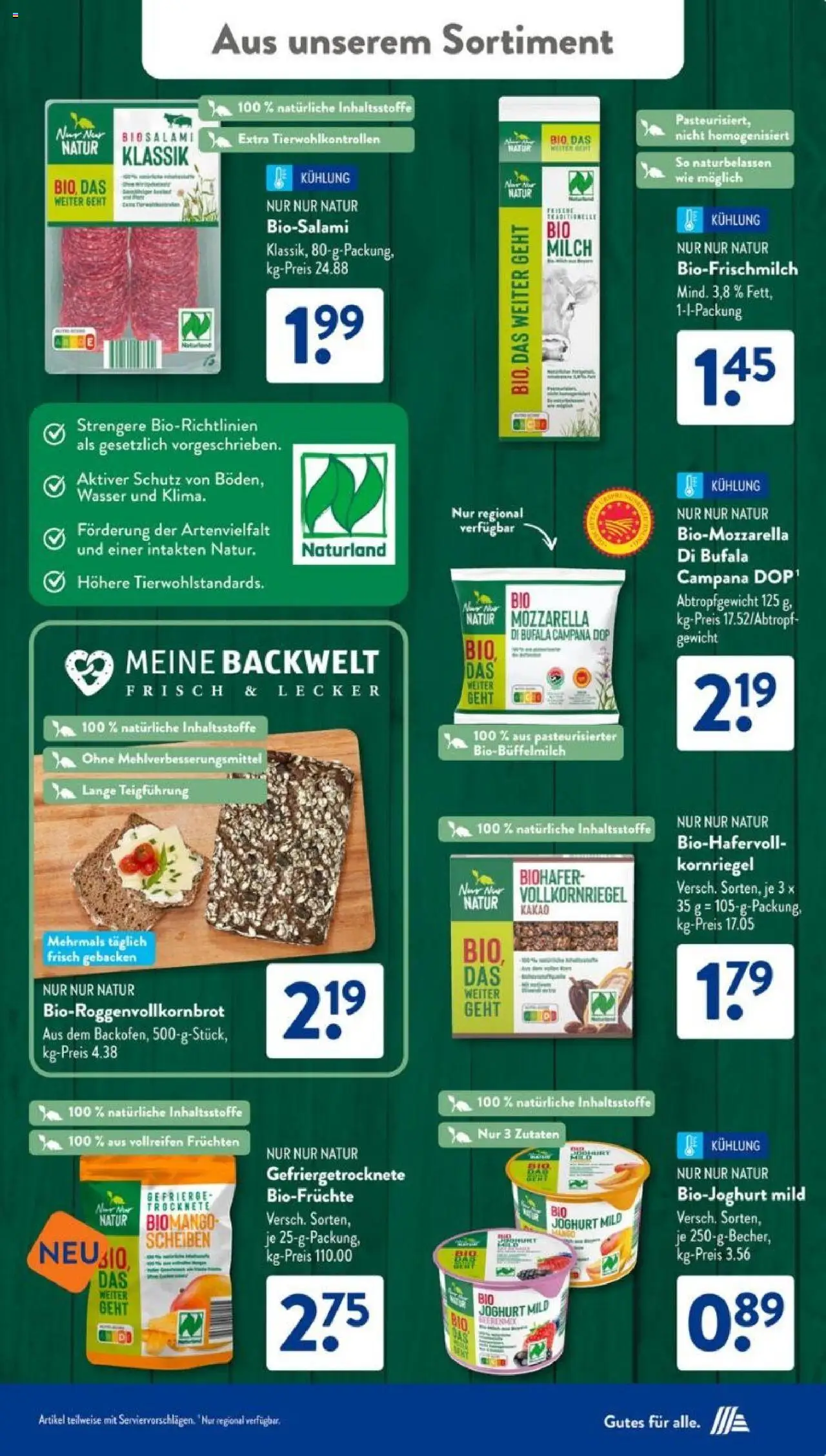 Aldi Süd Prospekt 	 – gültig ab 06.10.2025 | Seite: 19 | Produkte: Milch, Joghurt, Mozzarella, Wasser