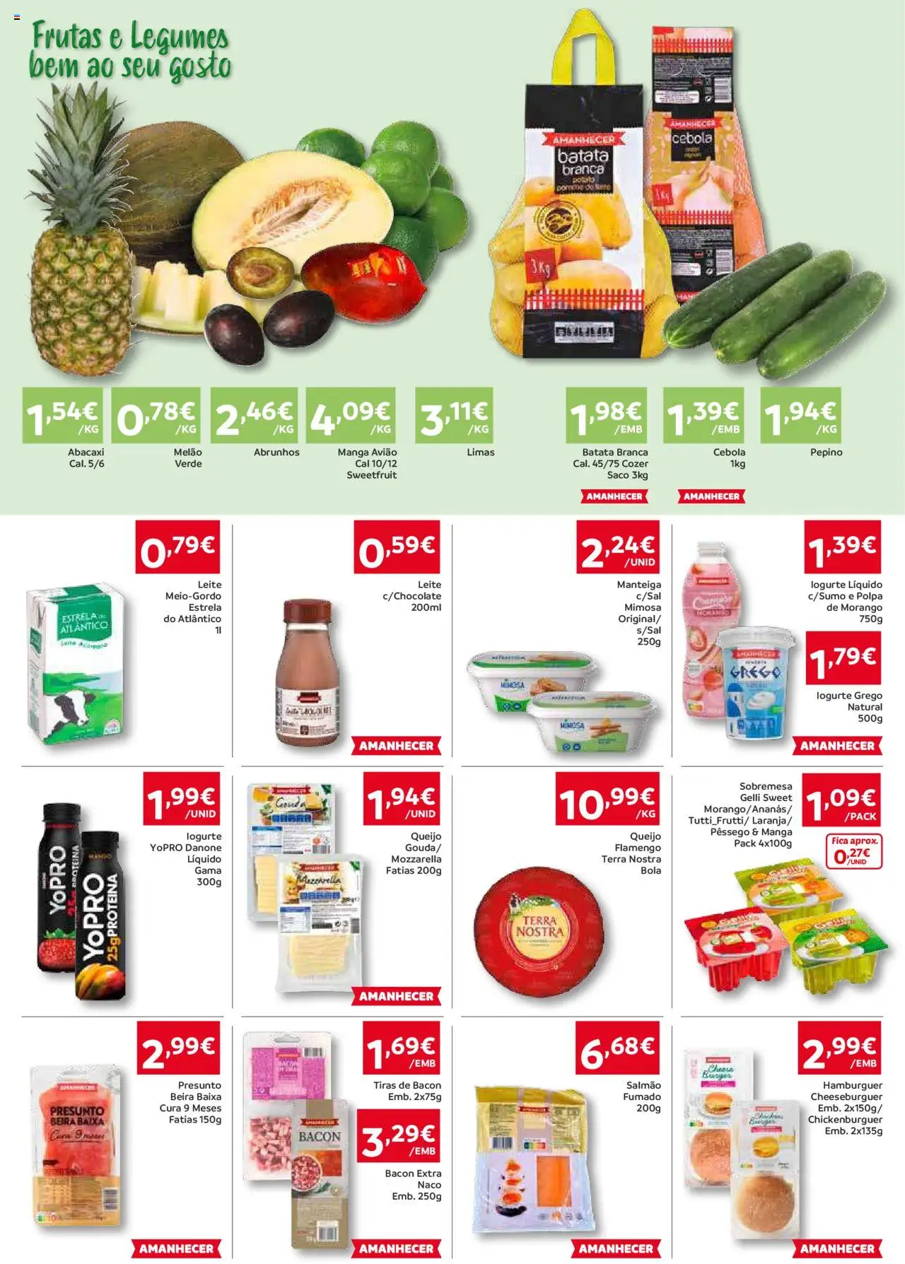 Amanhecer Folheto Madeira │ válido de 18.09.2025 | Página: 2 | Produtos: Bacon, Cebola, Leite, Presunto