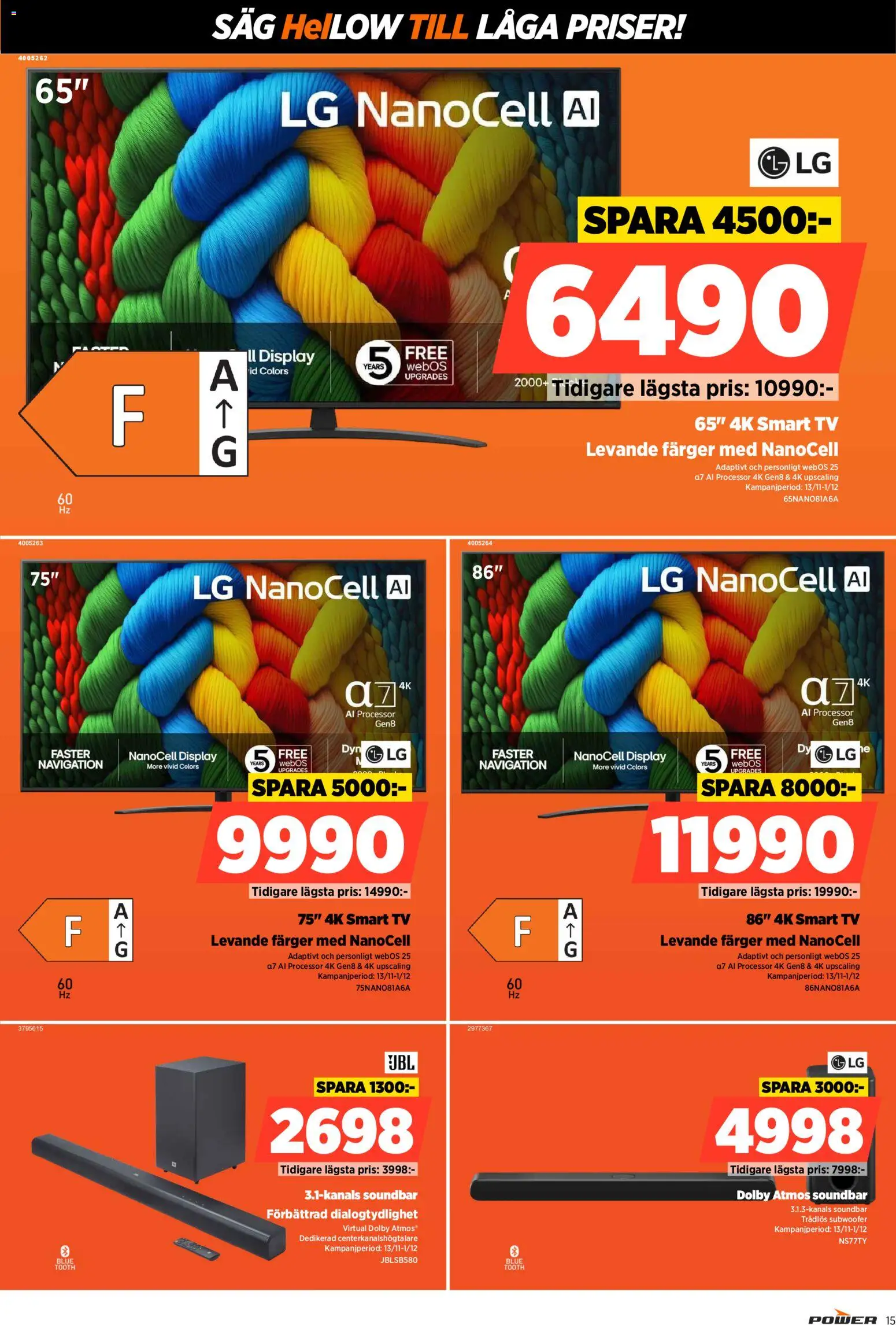 Power reklamblad aktuell från 24.11.2025 | Sida: 15 | Produkter: Såg, Smart tv, Tv