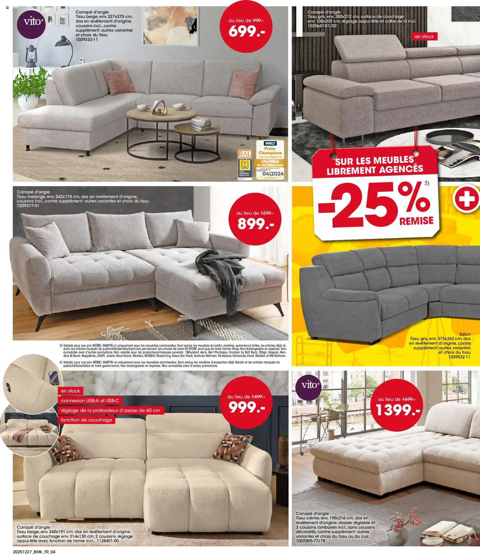 {H1} | Page: 4 | Produits: Store, Lit, Canapé